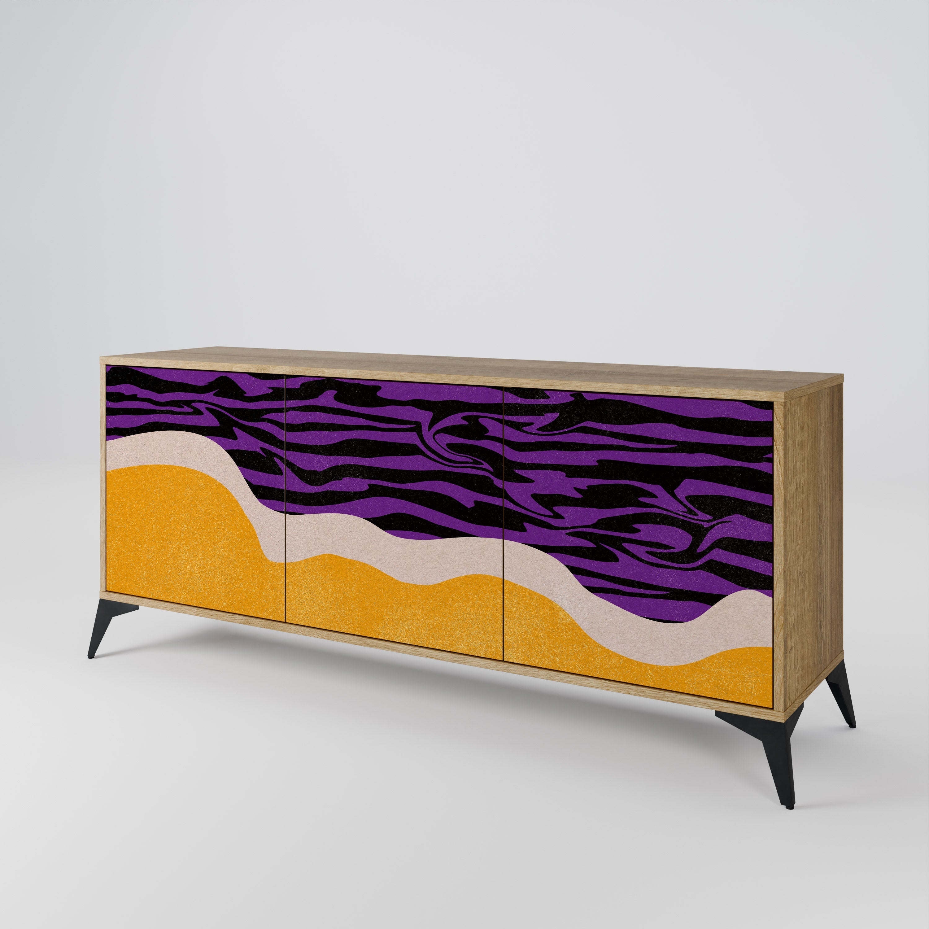 INDEPENDENT BORDER 3-türiges Sideboard in Eichenoptik
