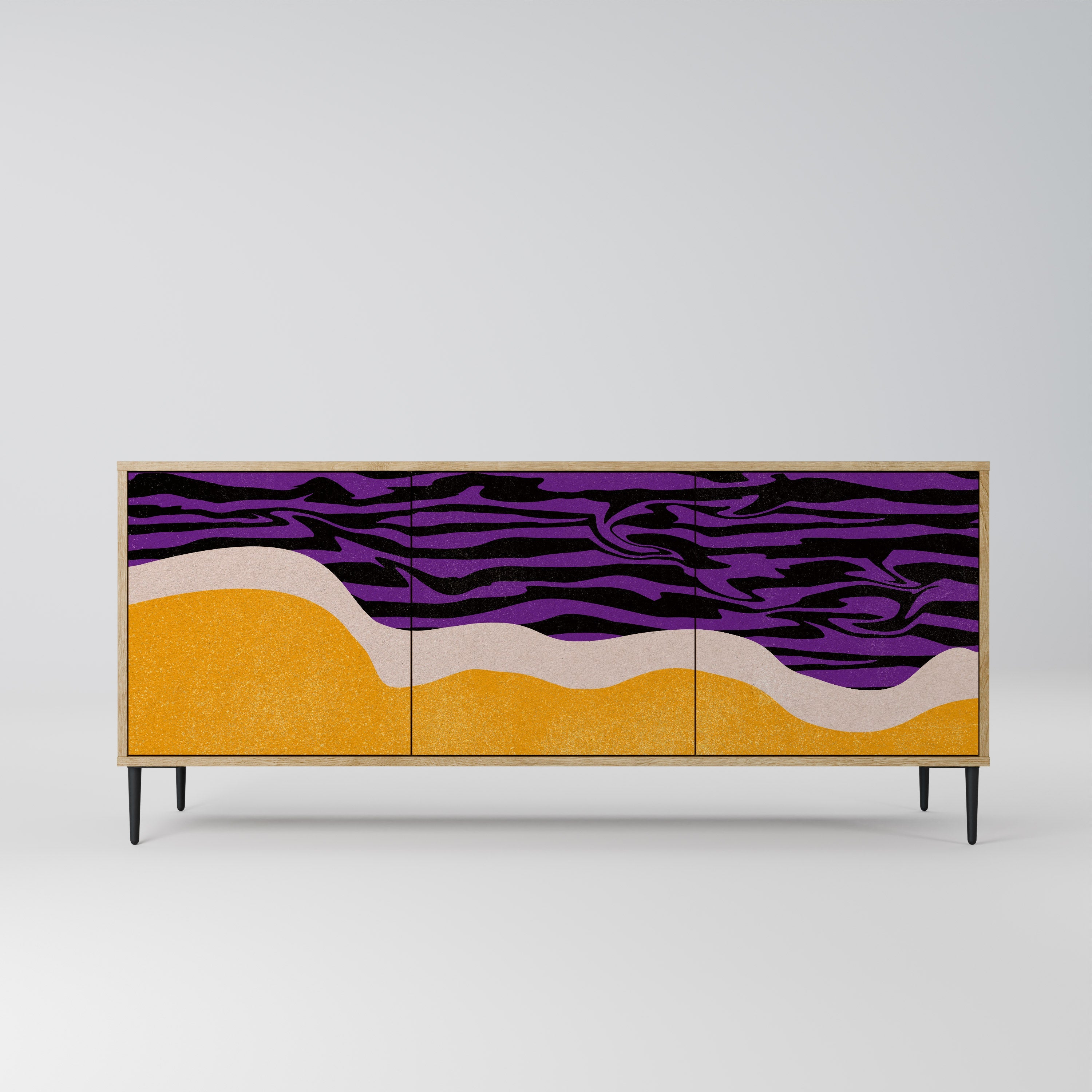 INDEPENDENT BORDER 3-türiges Sideboard in Eichenoptik