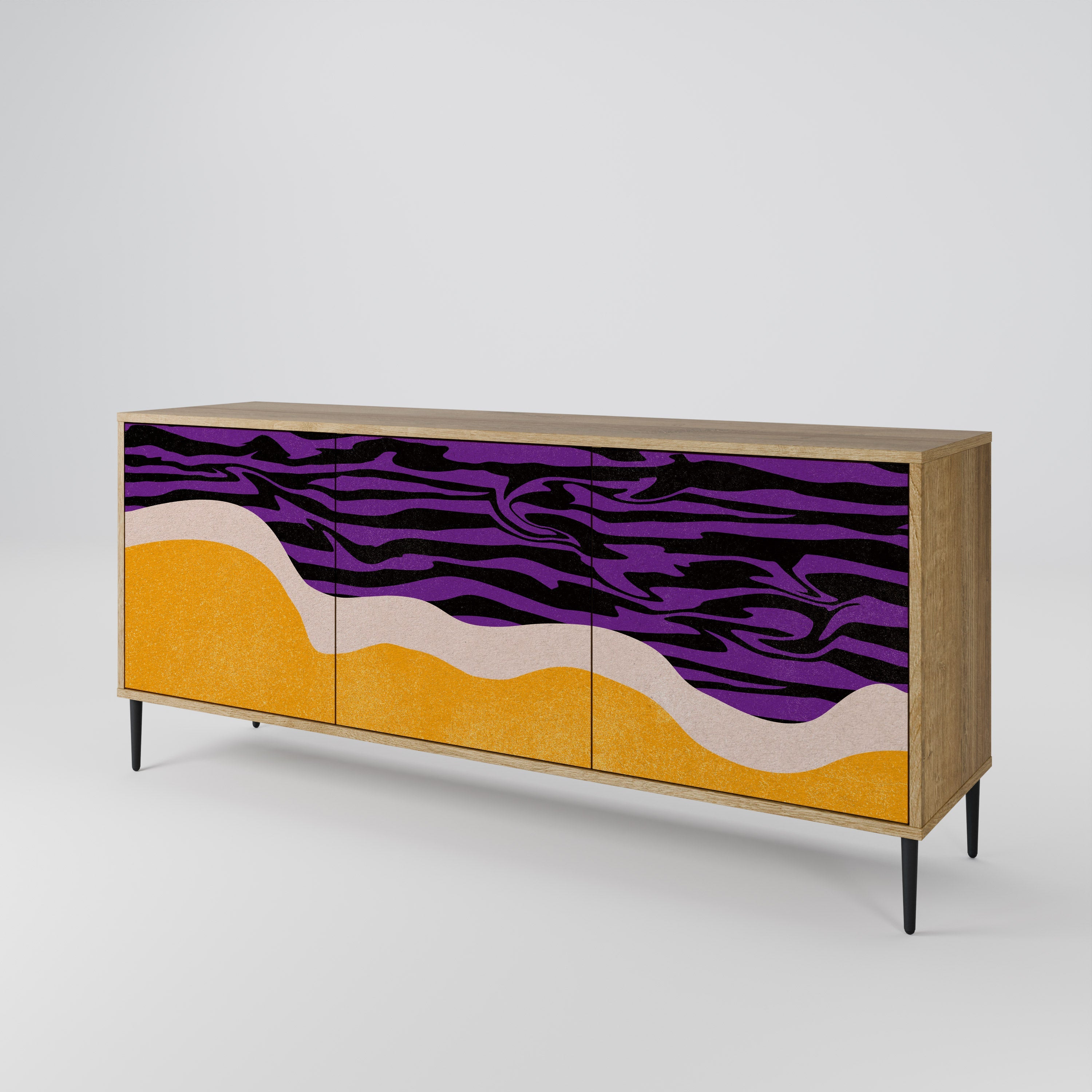 INDEPENDENT BORDER 3-türiges Sideboard in Eichenoptik