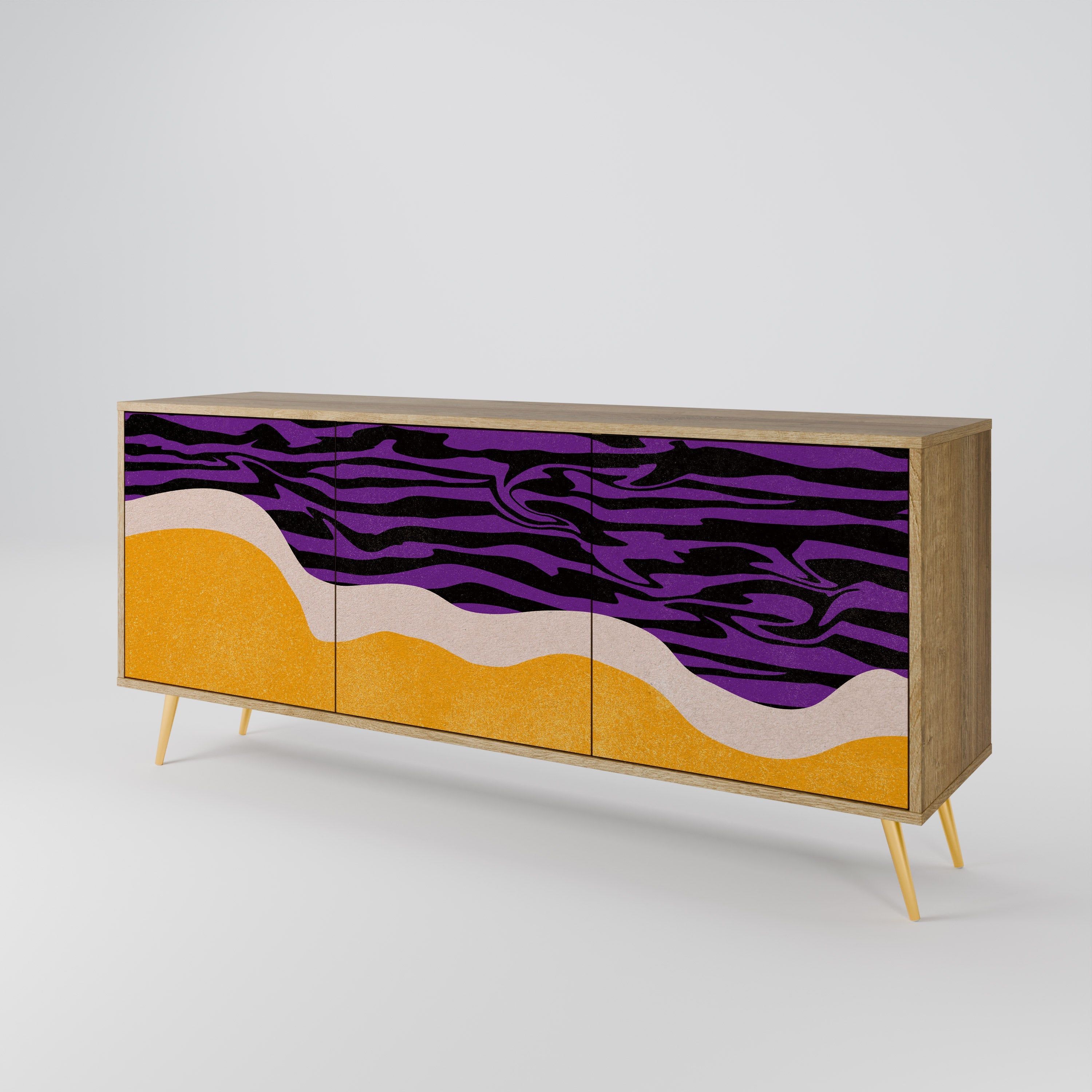 INDEPENDENT BORDER 3-türiges Sideboard in Eichenoptik
