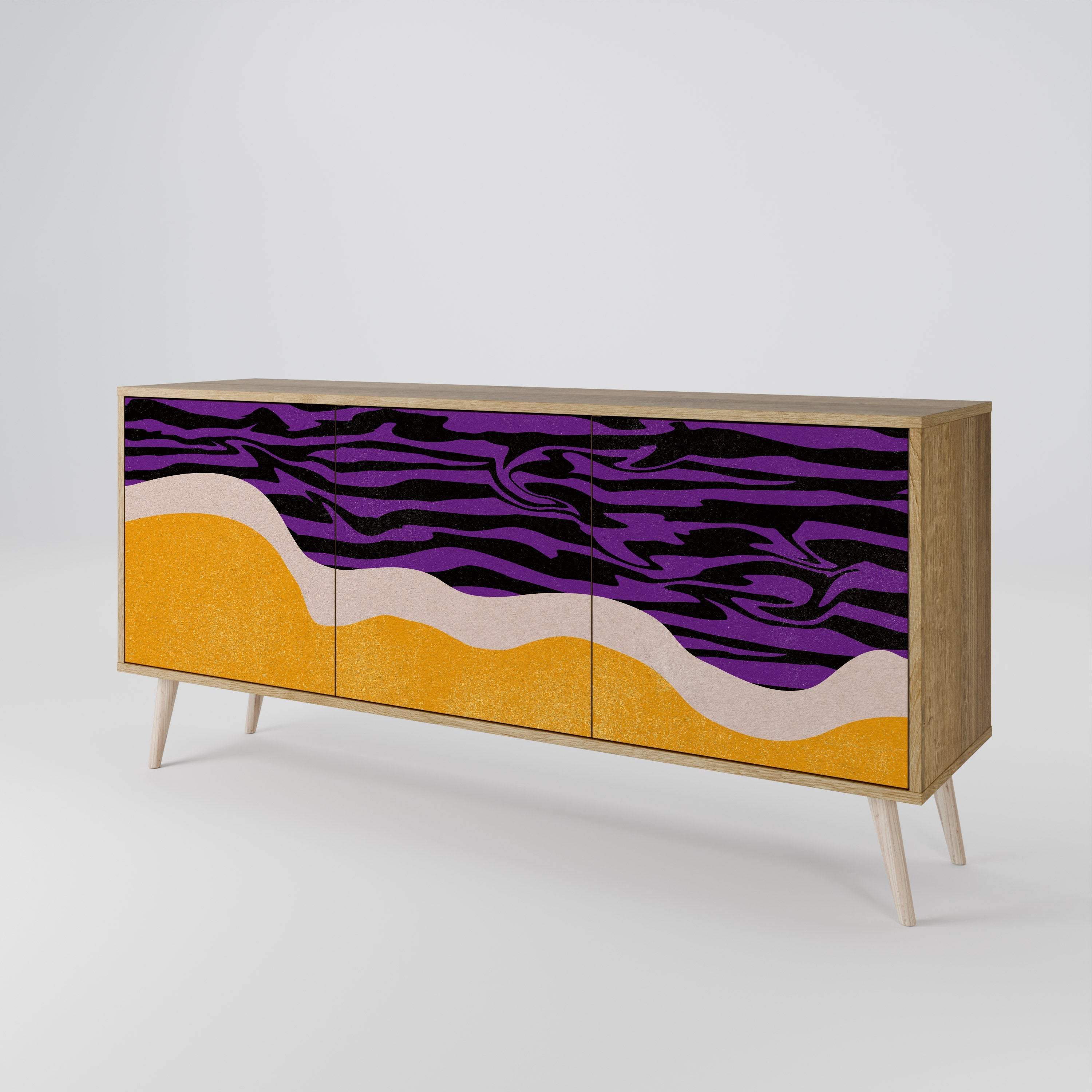 INDEPENDENT BORDER 3-türiges Sideboard in Eichenoptik