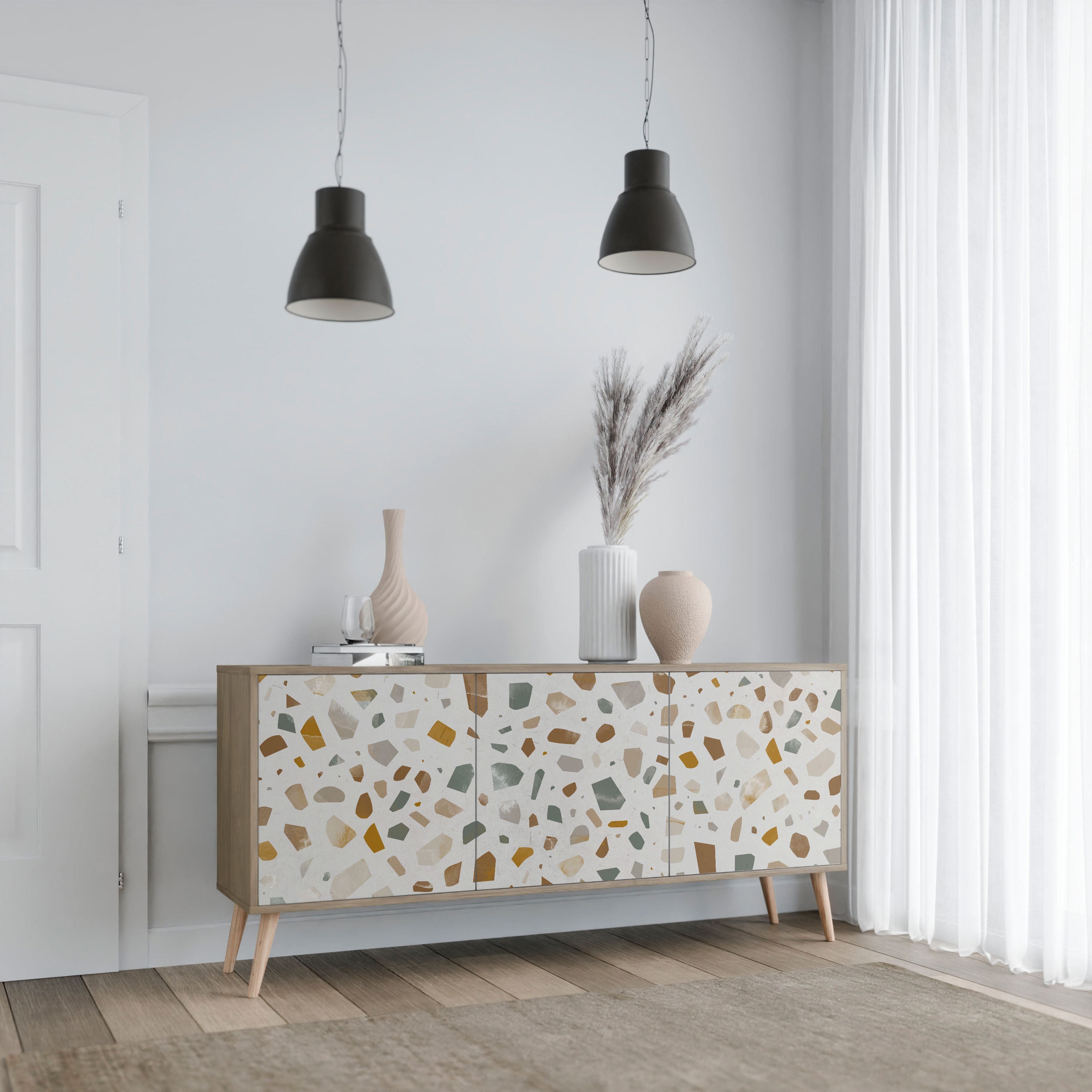 PIECES OF TOMORROW 3-türiges Sideboard in Eichenoptik