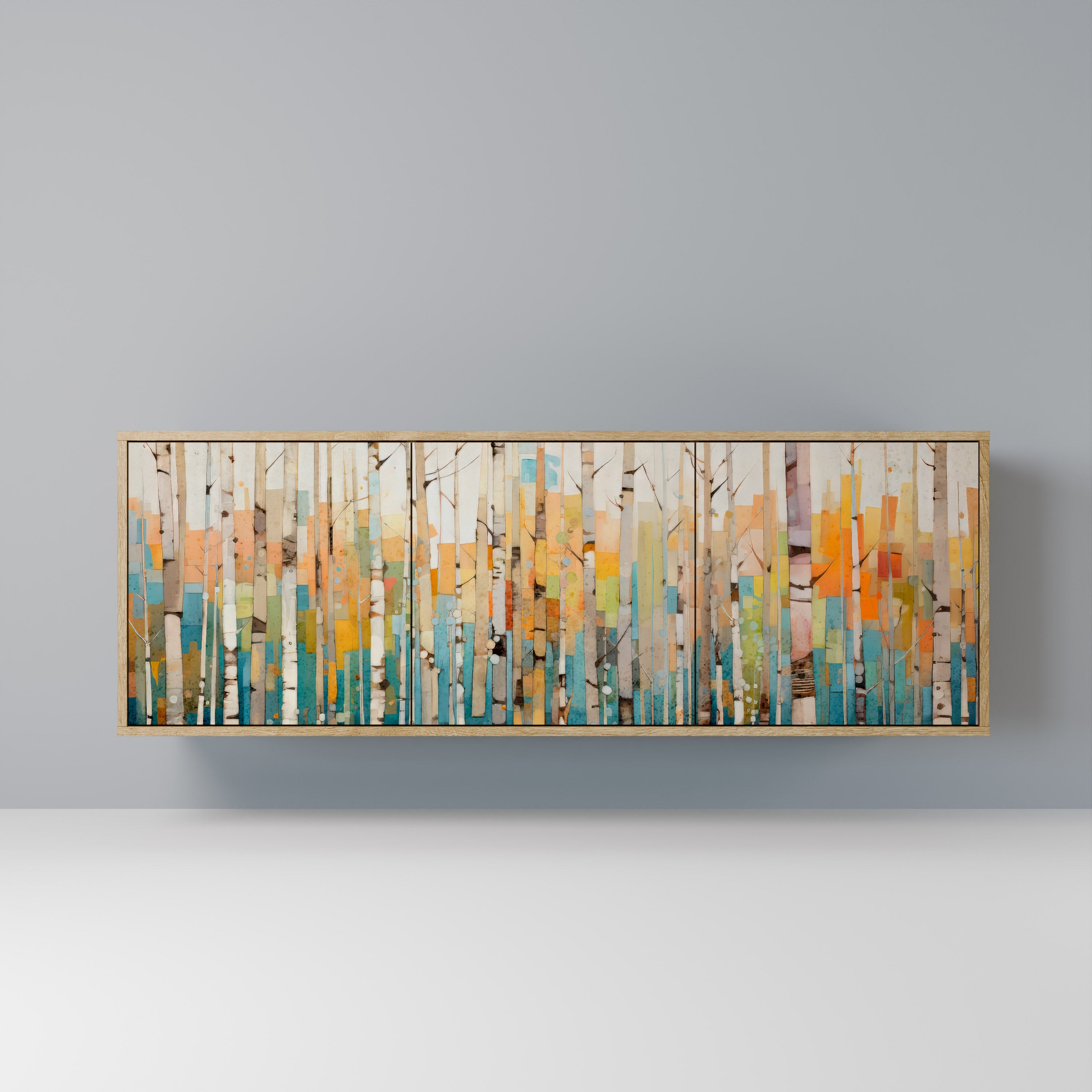 BIRCH KALEIDOSCOPE Sideboard mit 3 Türen in Eichenoptik