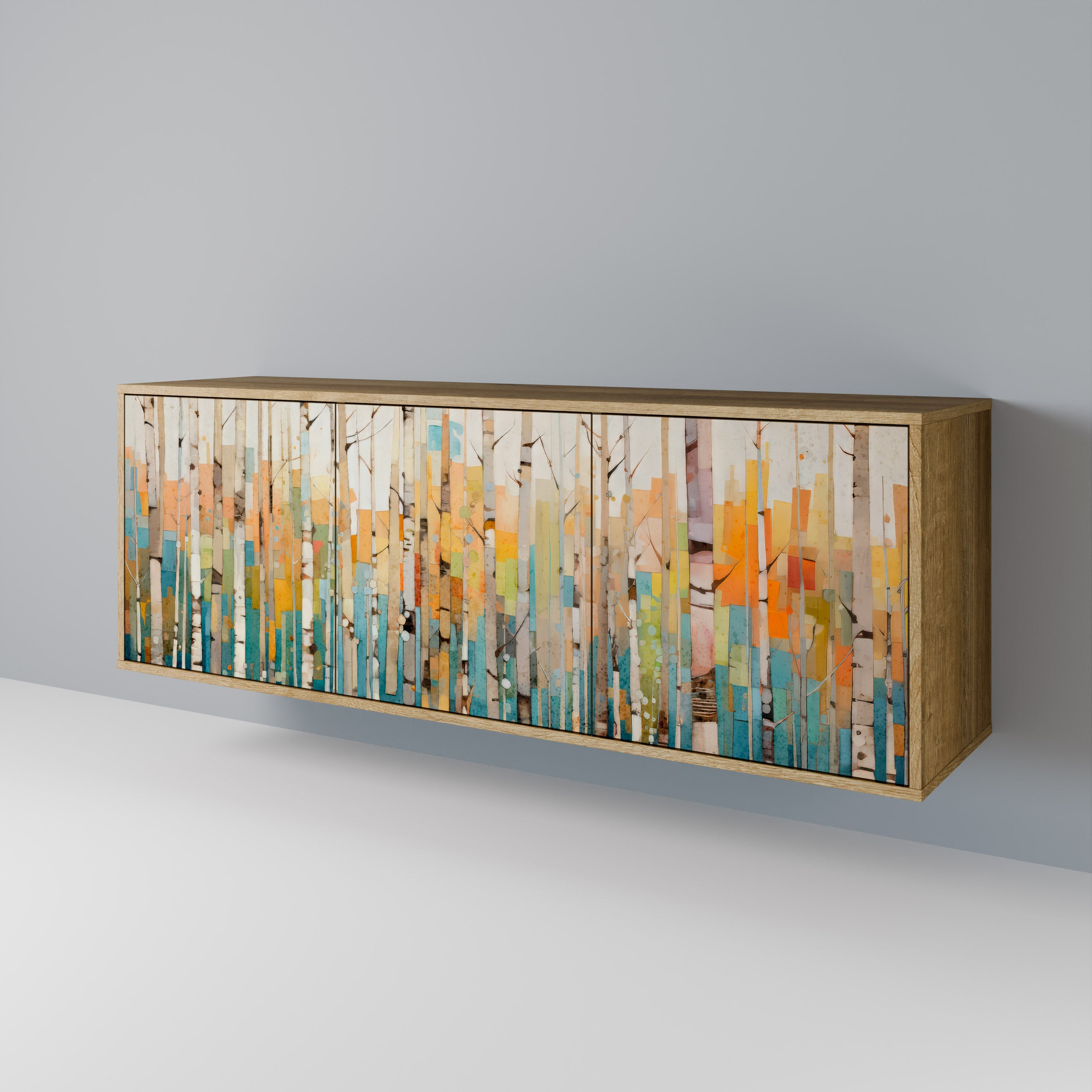 BIRCH KALEIDOSCOPE Sideboard mit 3 Türen in Eichenoptik