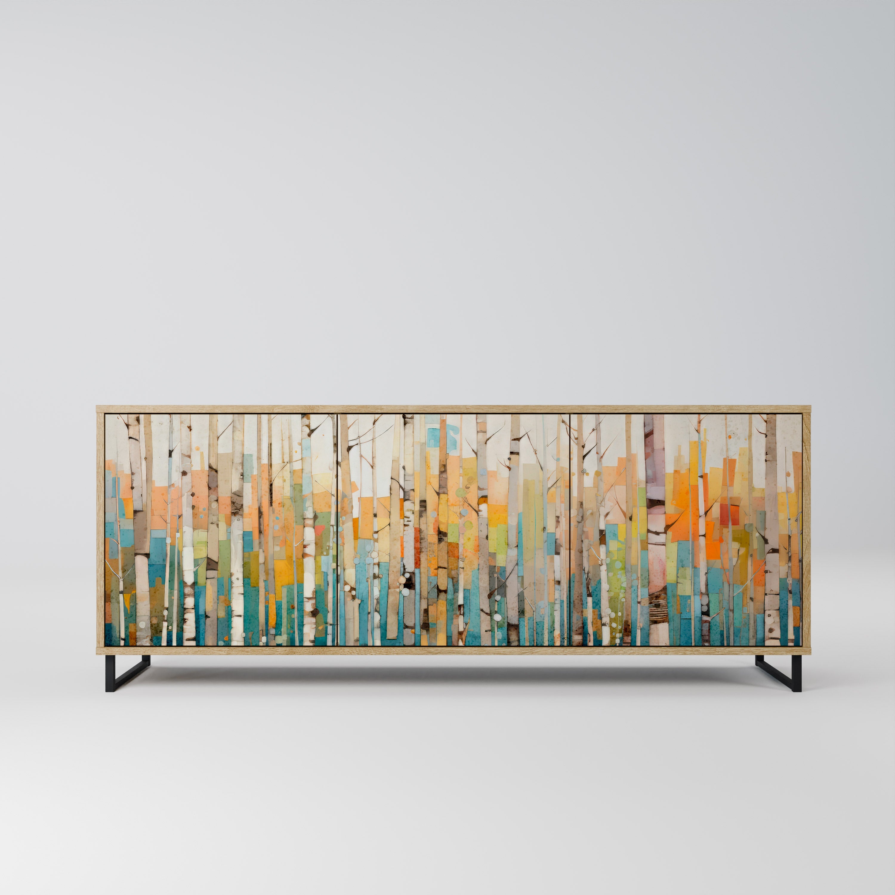 BIRCH KALEIDOSCOPE Sideboard mit 3 Türen in Eichenoptik