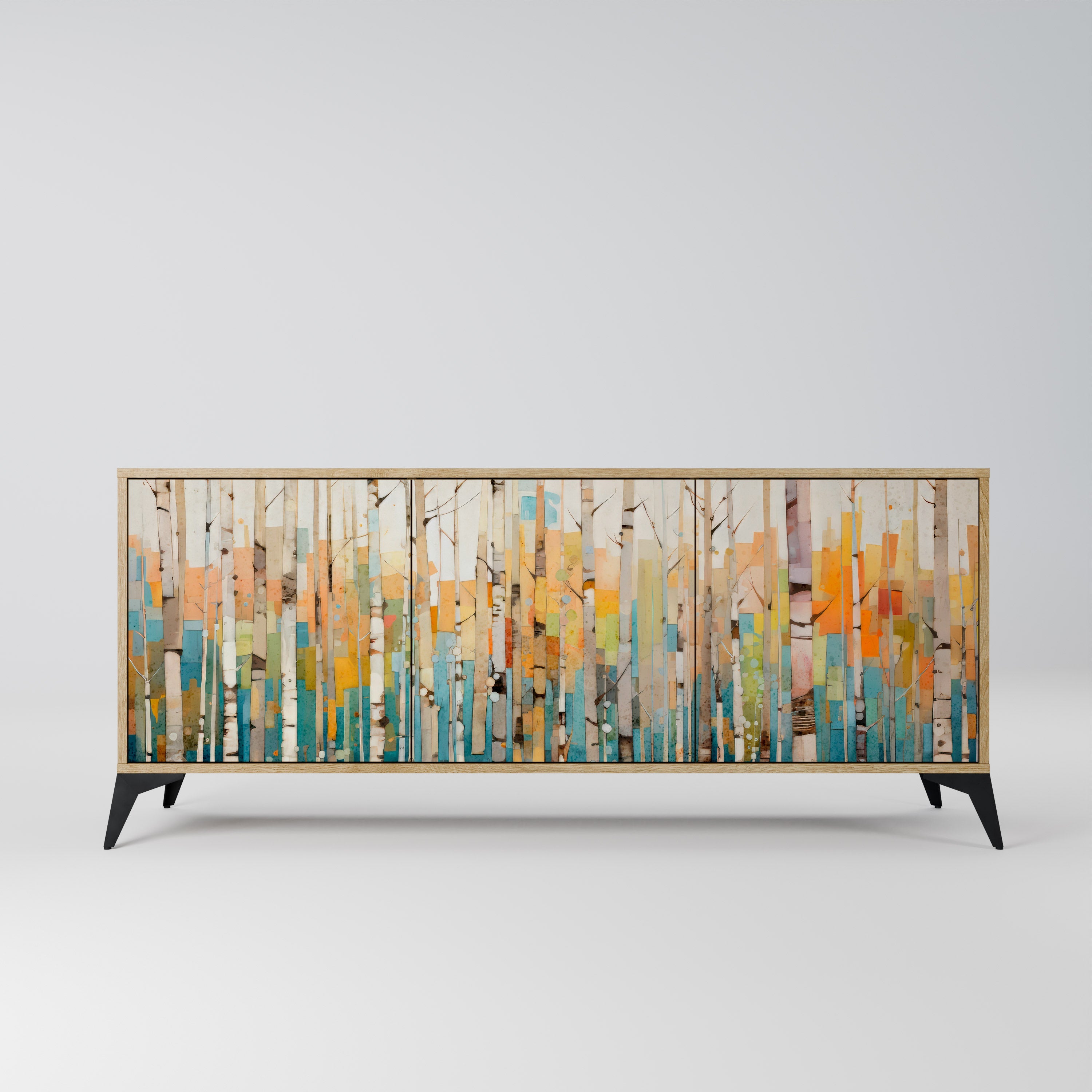 BIRCH KALEIDOSCOPE Sideboard mit 3 Türen in Eichenoptik