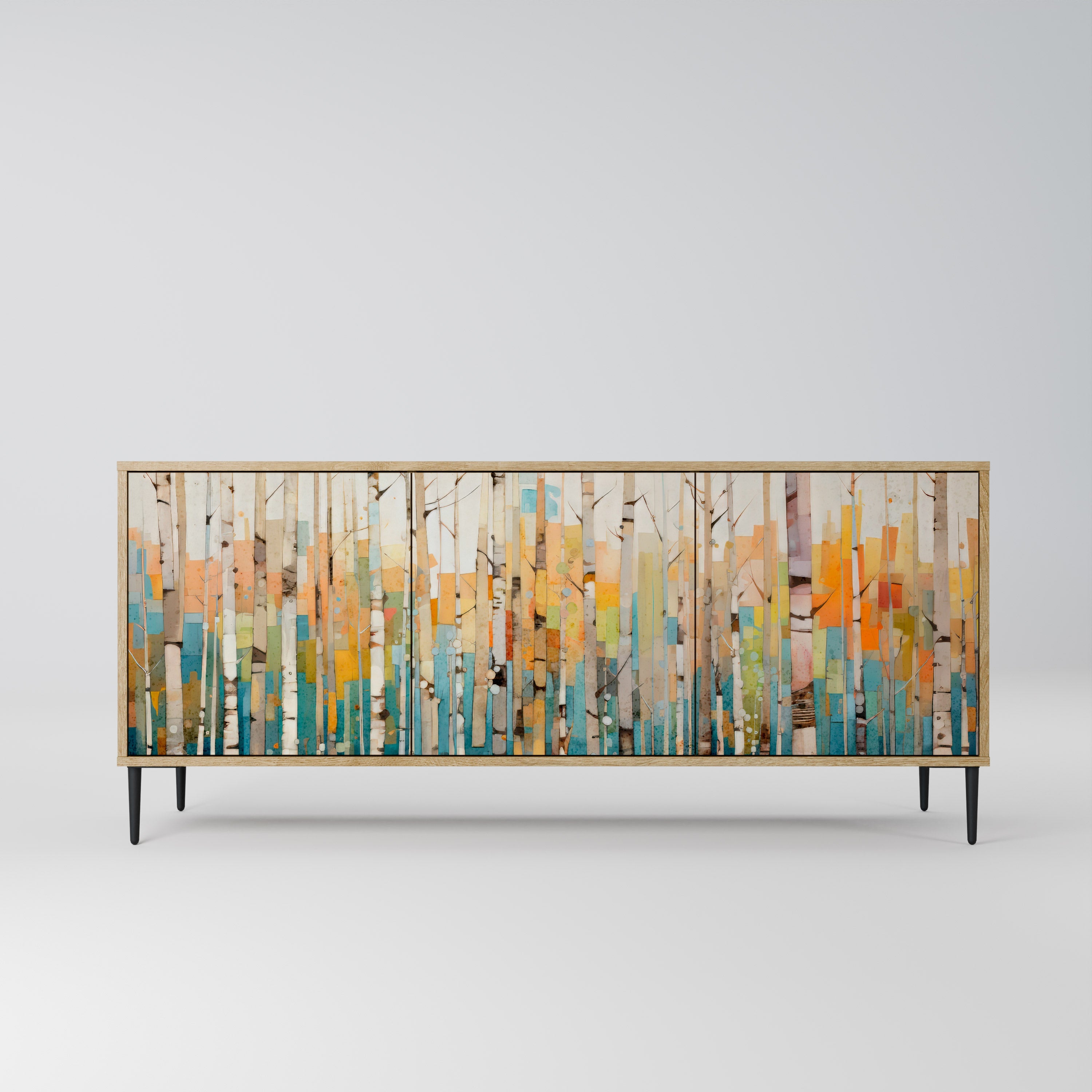 BIRCH KALEIDOSCOPE Sideboard mit 3 Türen in Eichenoptik