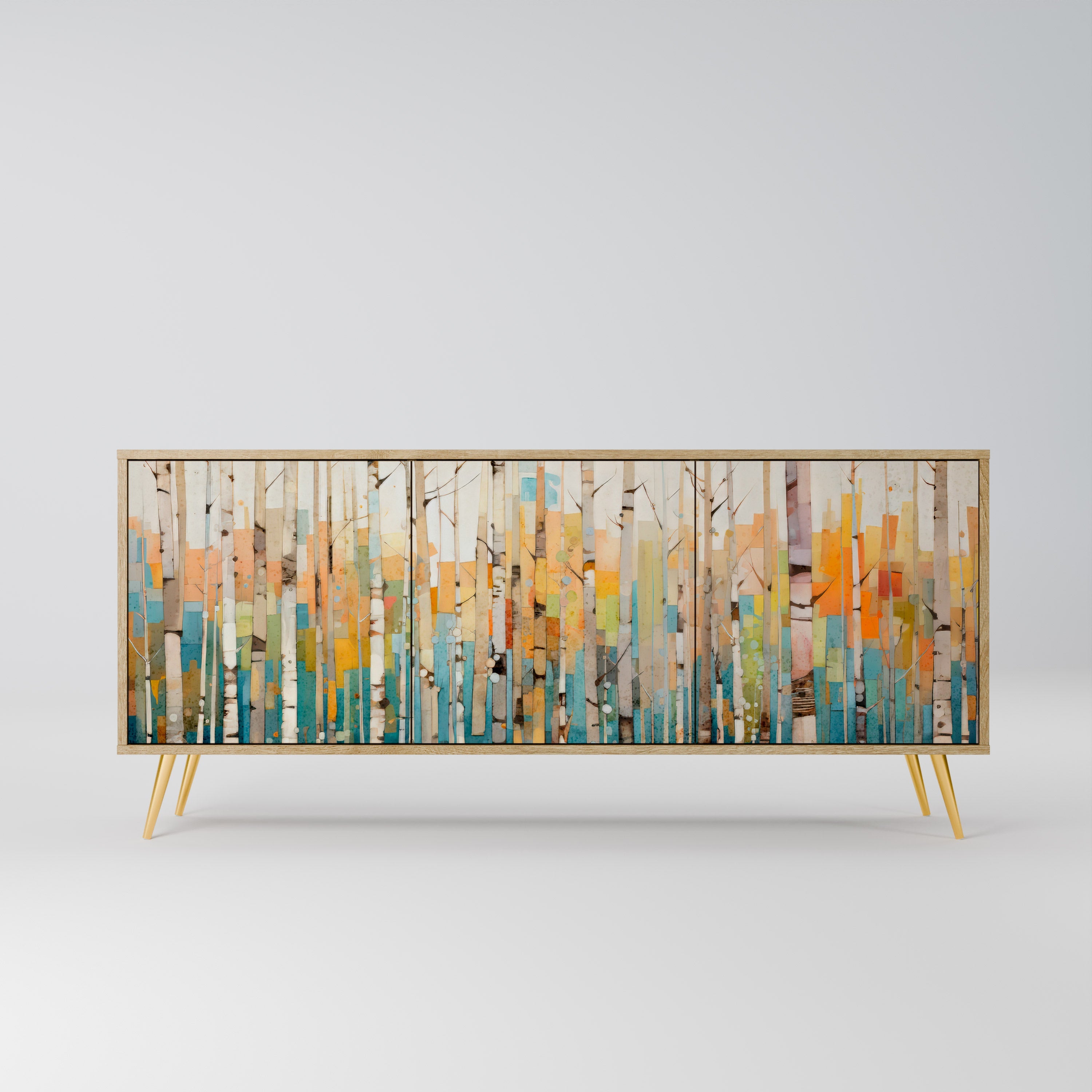 BIRCH KALEIDOSCOPE Sideboard mit 3 Türen in Eichenoptik