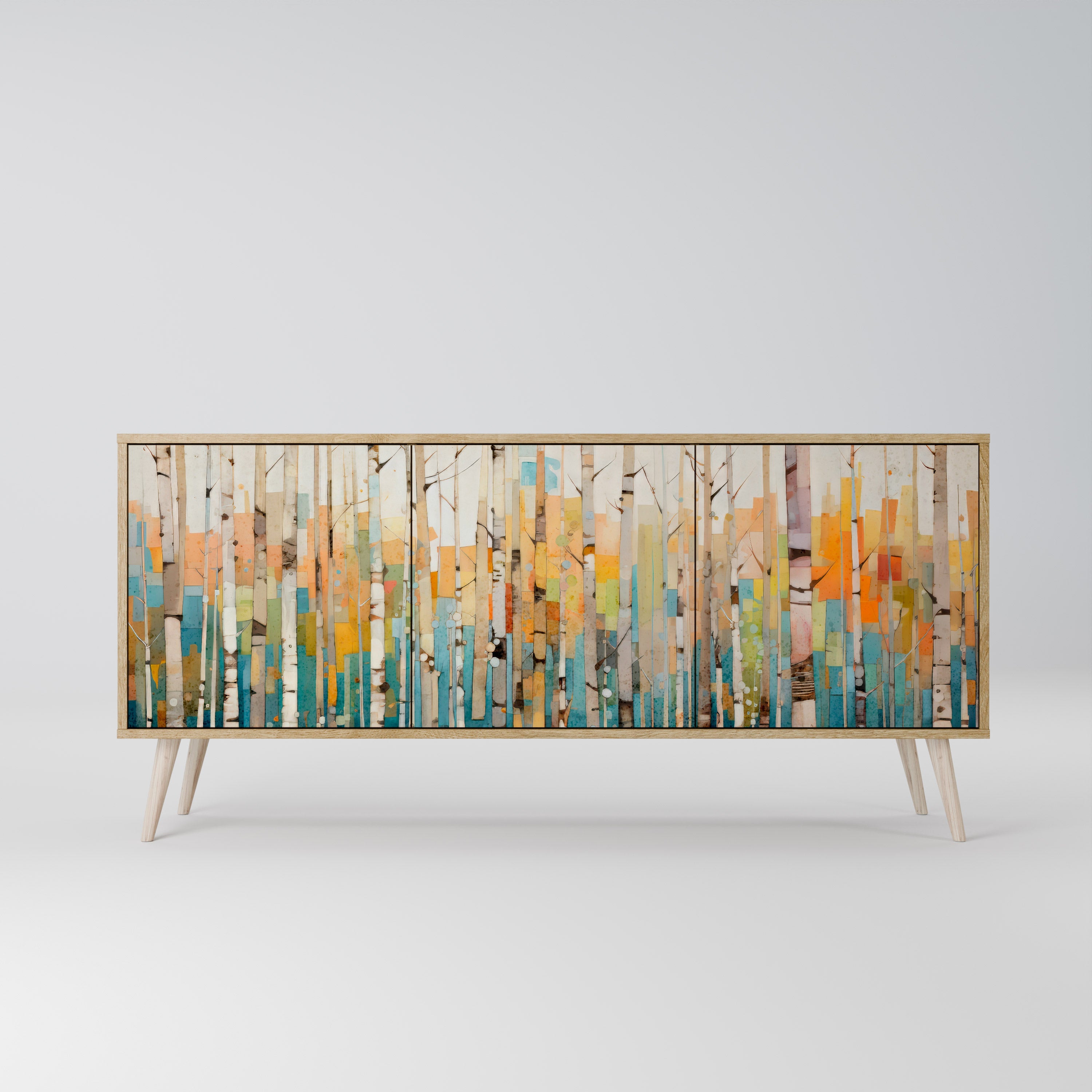 BIRCH KALEIDOSCOPE Sideboard mit 3 Türen in Eichenoptik