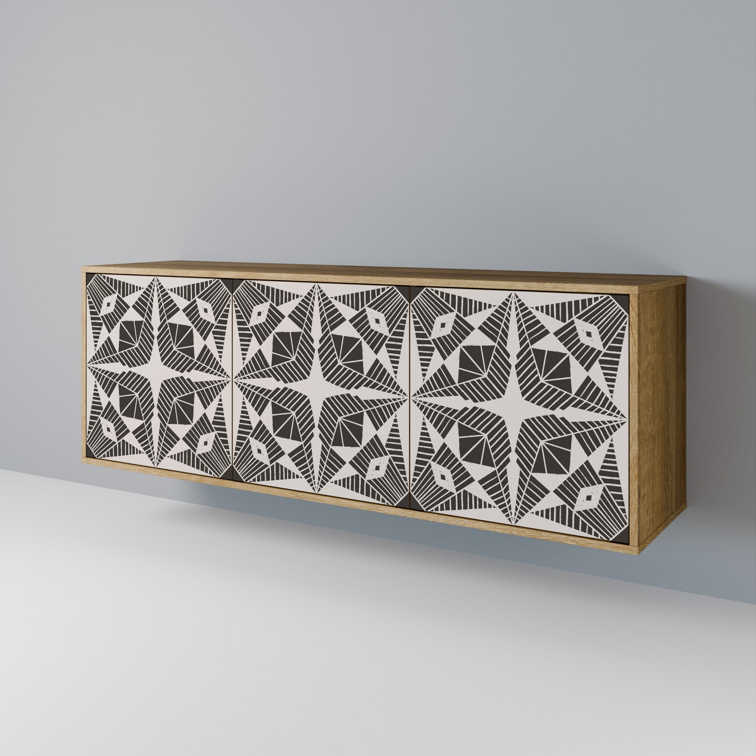 MONOCHROME NEXUS 3-türiges Sideboard in Eichenoptik