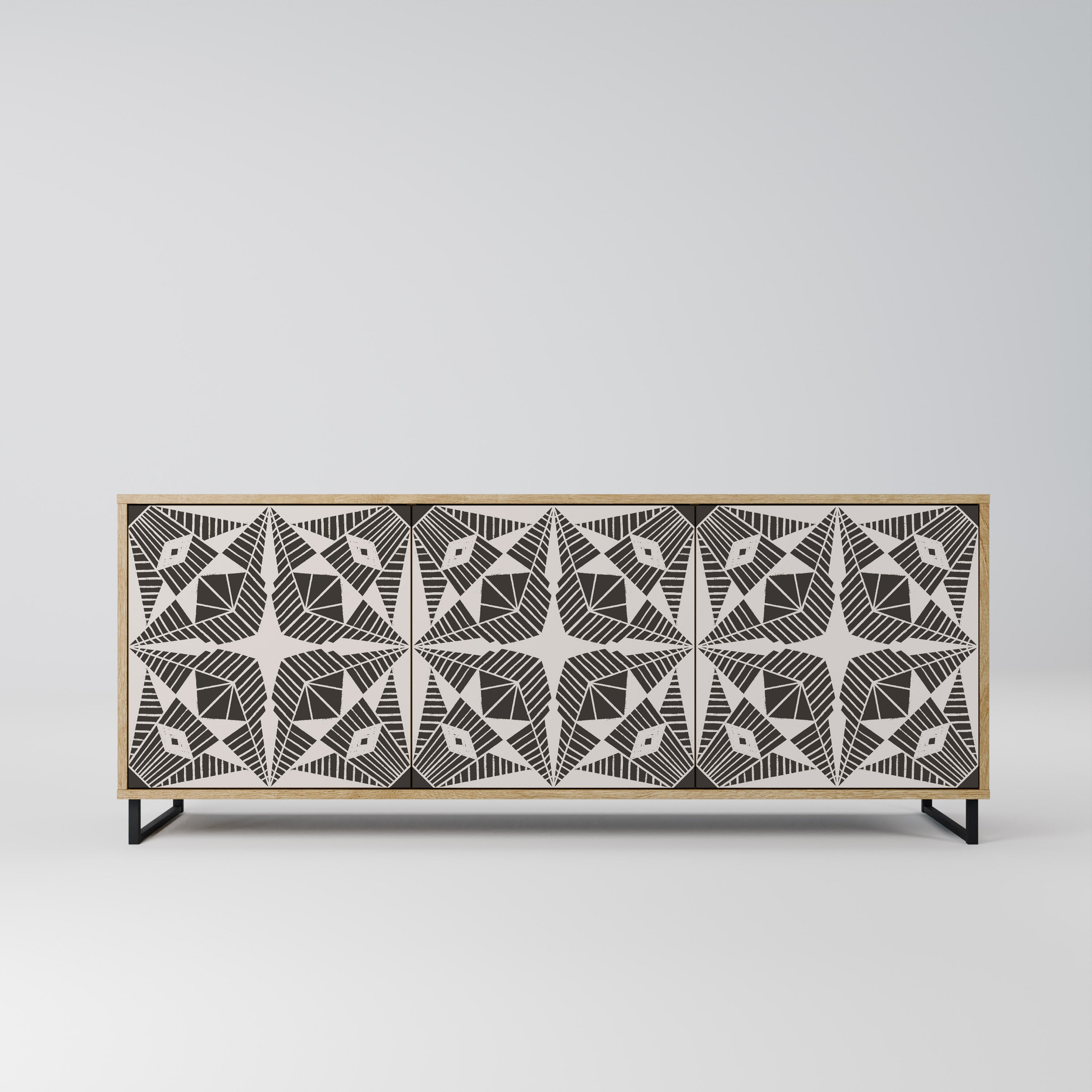 MONOCHROME NEXUS 3-türiges Sideboard in Eichenoptik