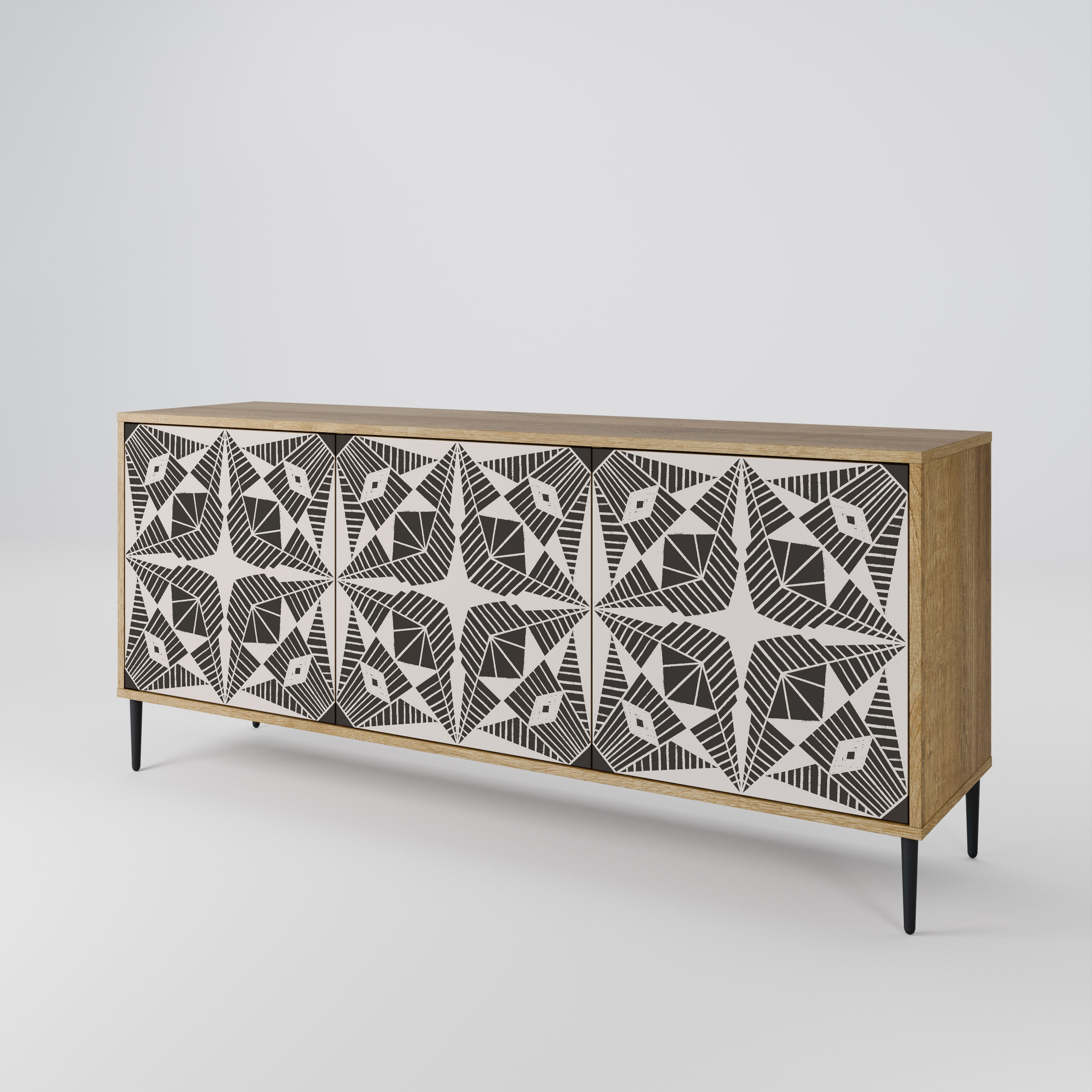 MONOCHROME NEXUS 3-türiges Sideboard in Eichenoptik