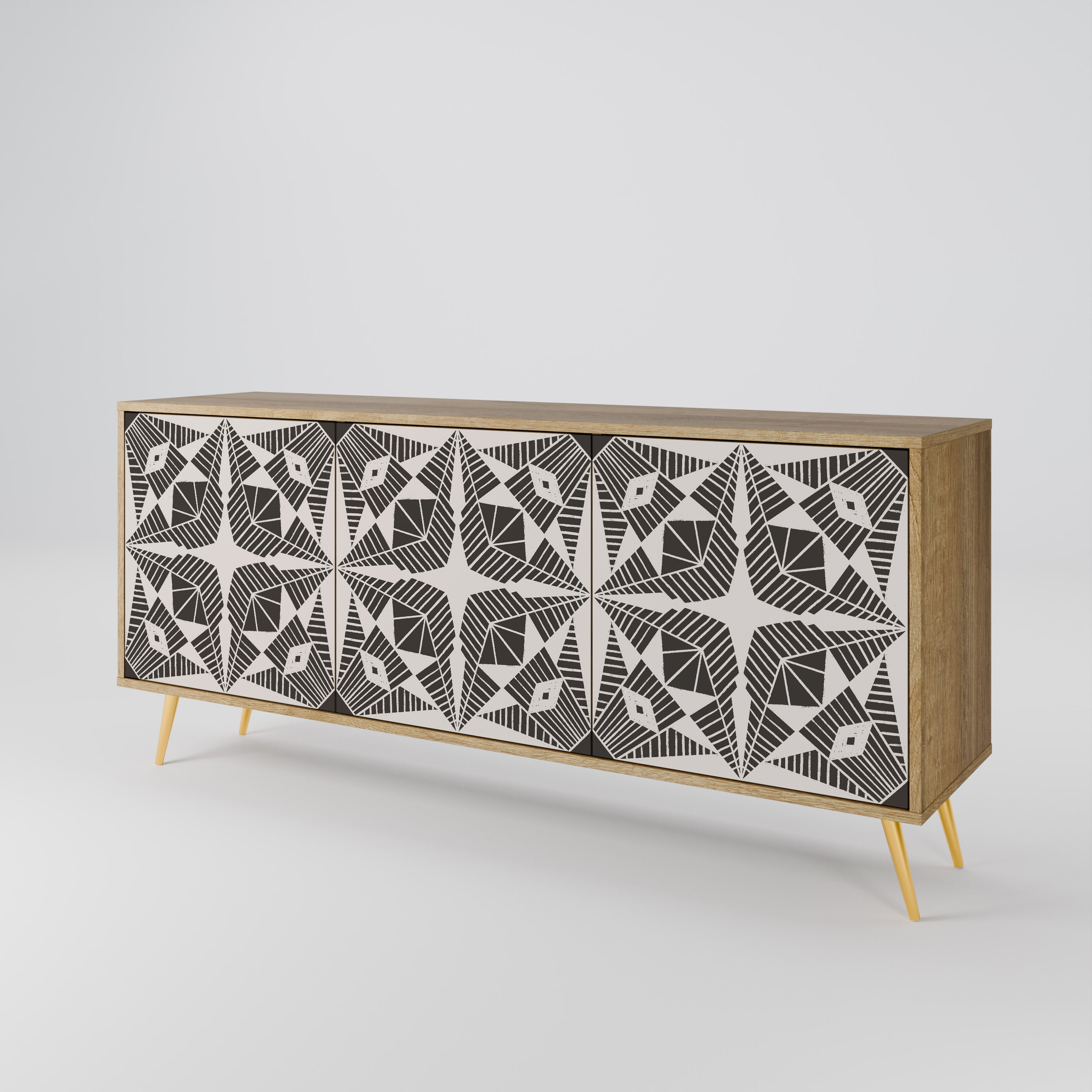 MONOCHROME NEXUS 3-türiges Sideboard in Eichenoptik