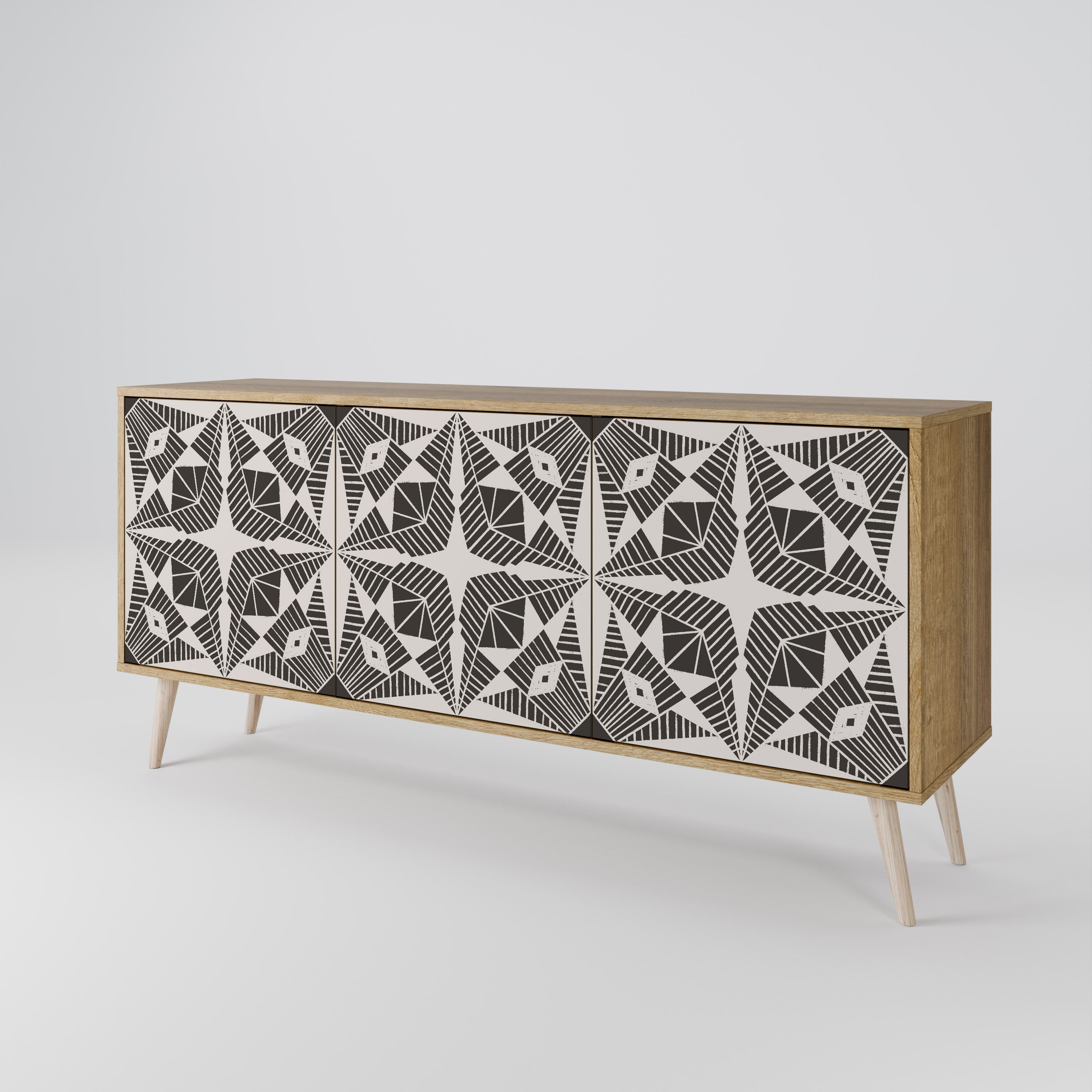 MONOCHROME NEXUS 3-türiges Sideboard in Eichenoptik