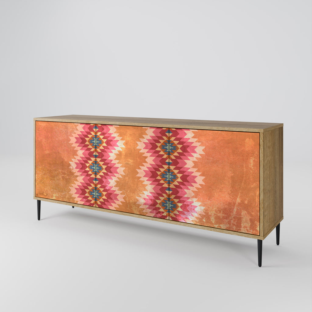 INDIAN FOLK 3-türiges Sideboard in Eichenoptik