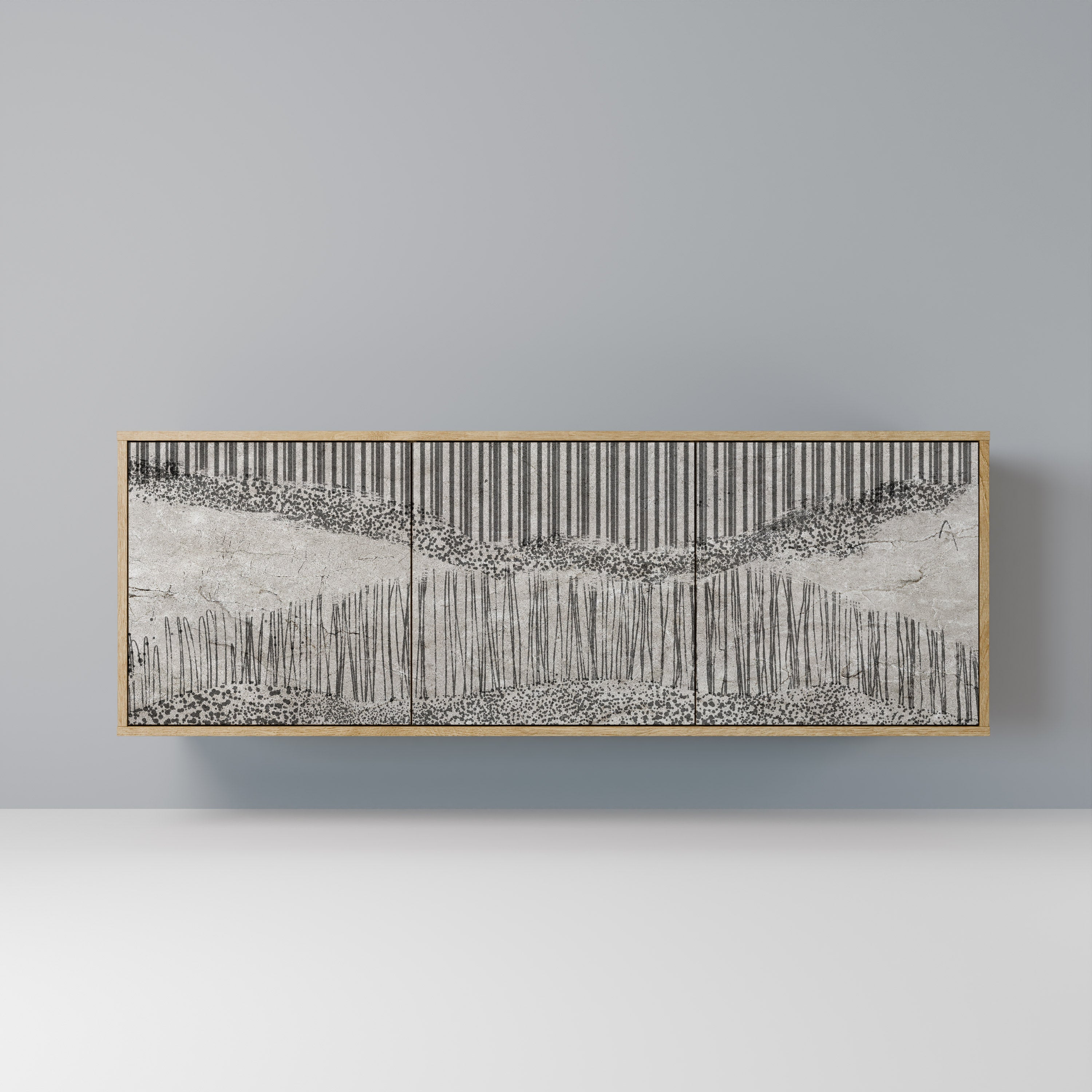 GRAIN LINES 3-türiges Sideboard in Eichenoptik