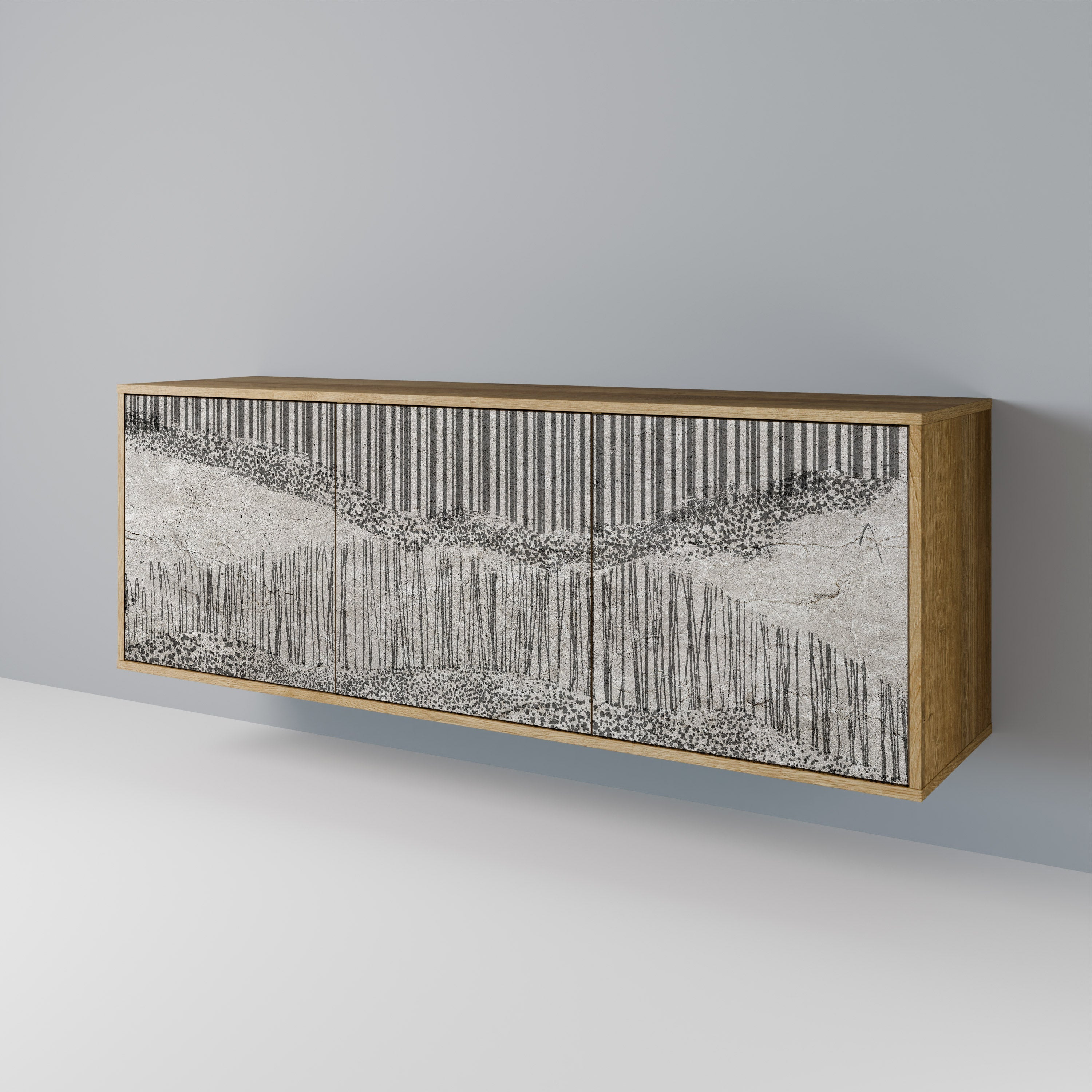 GRAIN LINES 3-türiges Sideboard in Eichenoptik