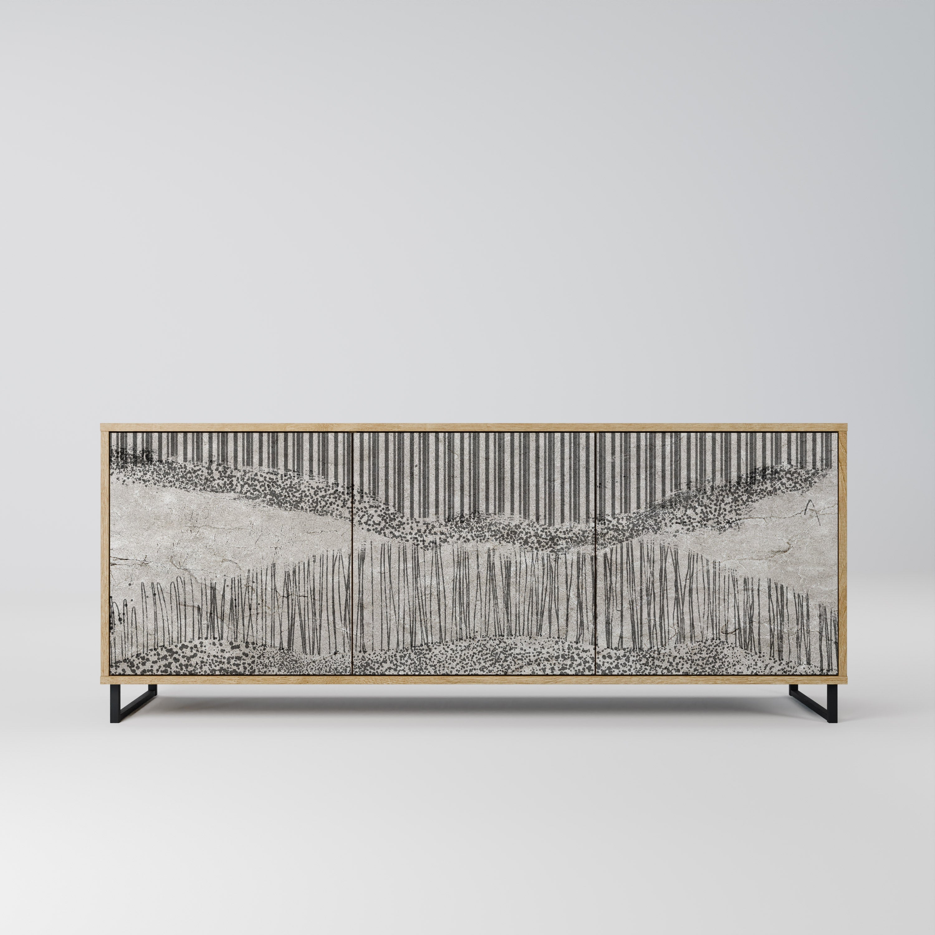 GRAIN LINES 3-türiges Sideboard in Eichenoptik