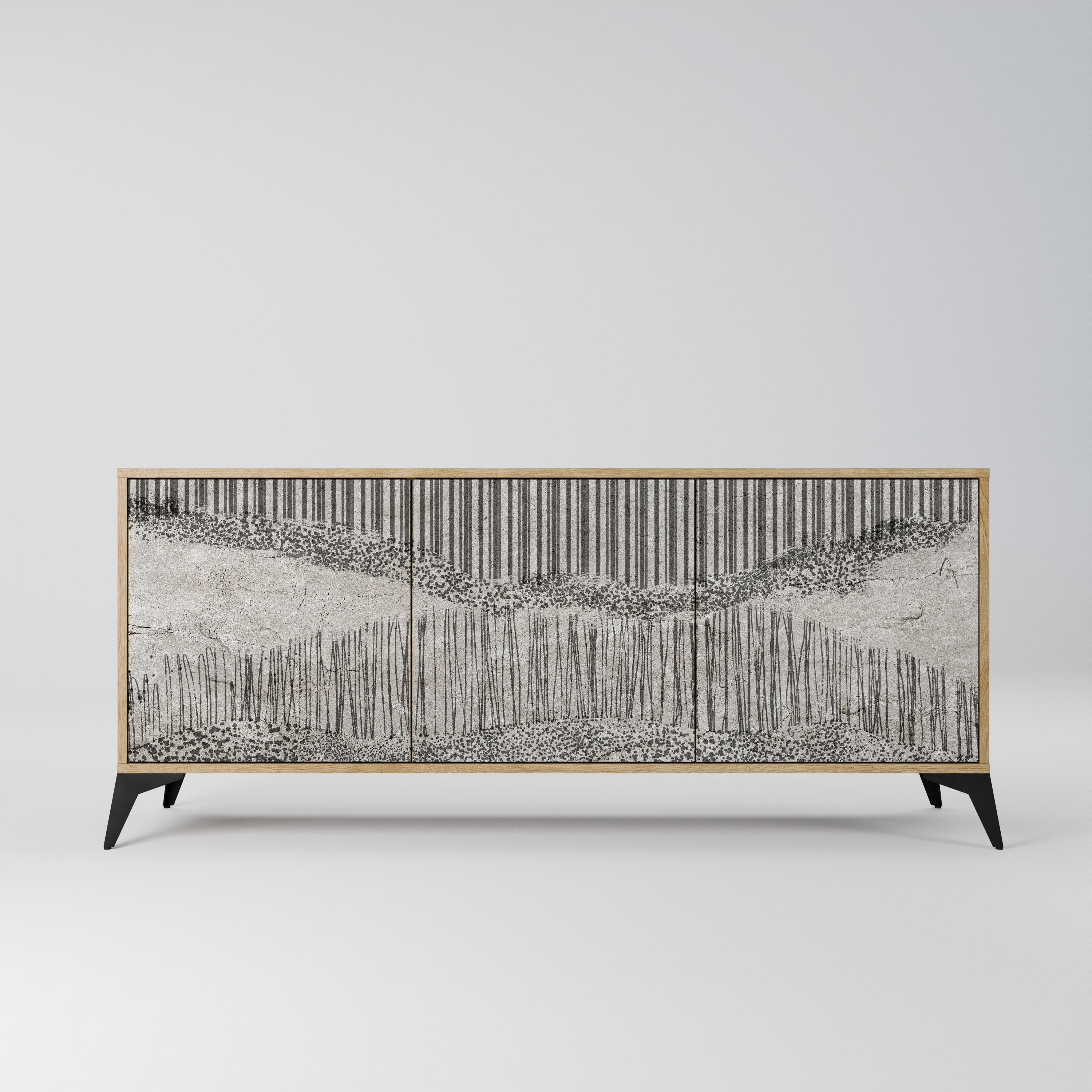 GRAIN LINES 3-türiges Sideboard in Eichenoptik