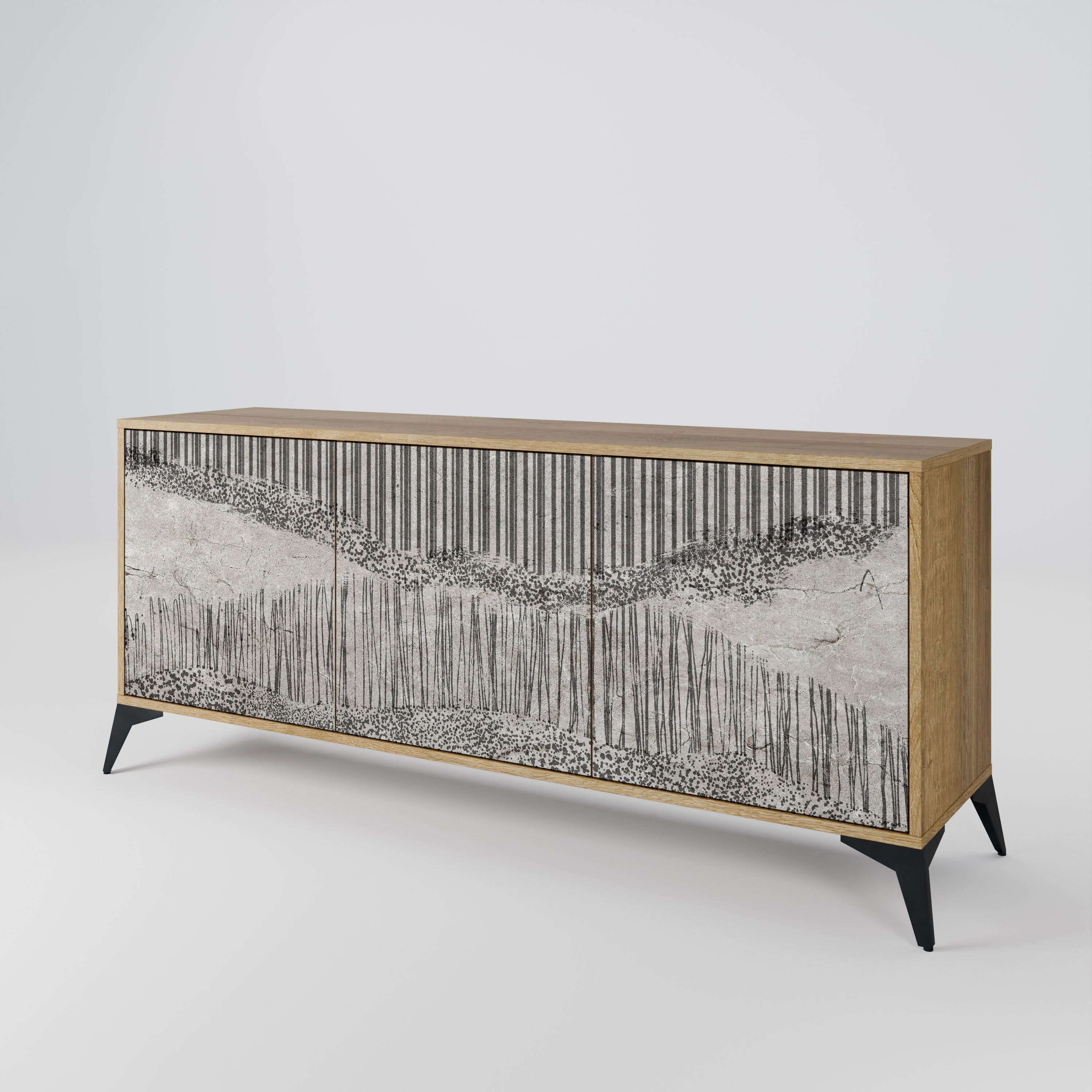 GRAIN LINES 3-türiges Sideboard in Eichenoptik