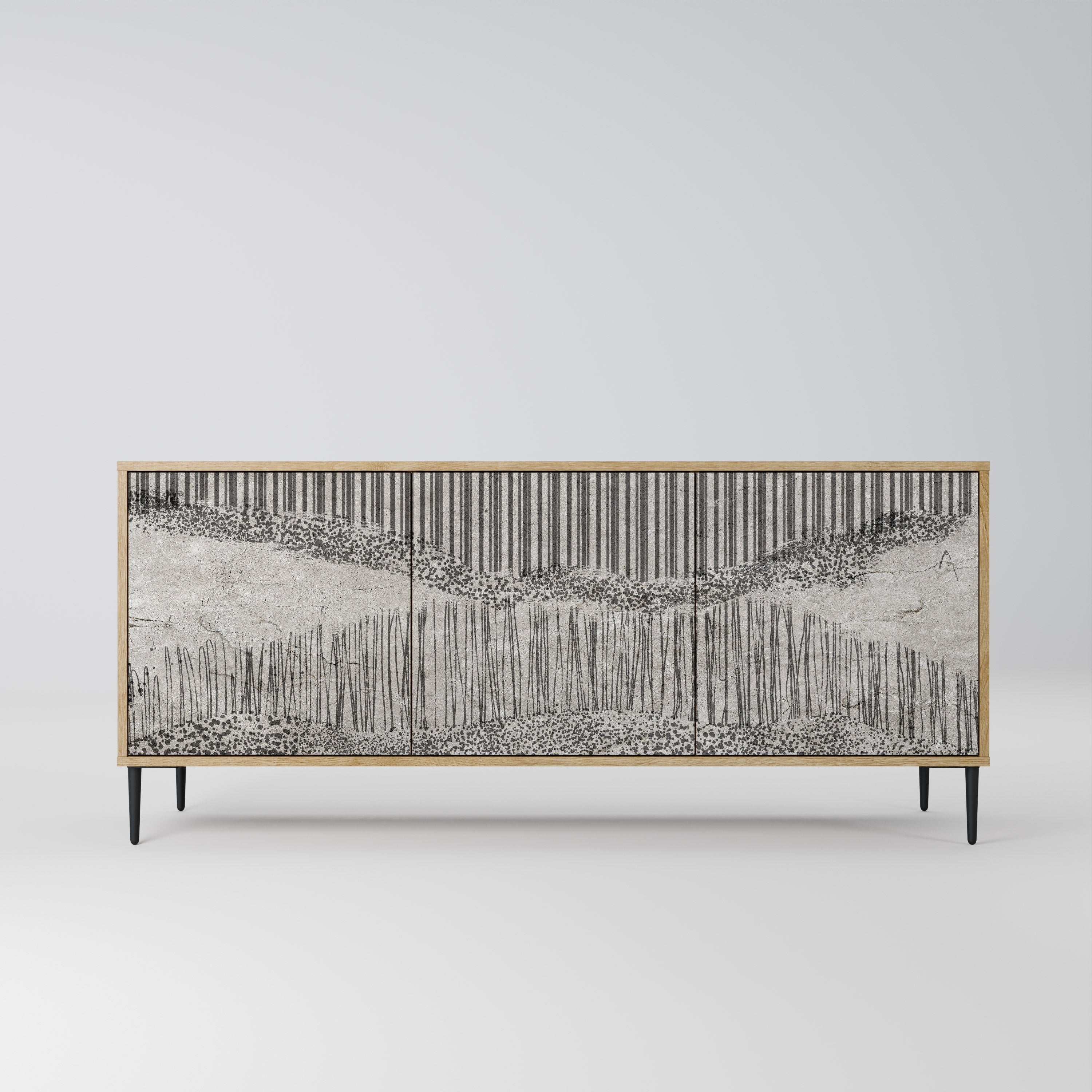 GRAIN LINES 3-türiges Sideboard in Eichenoptik