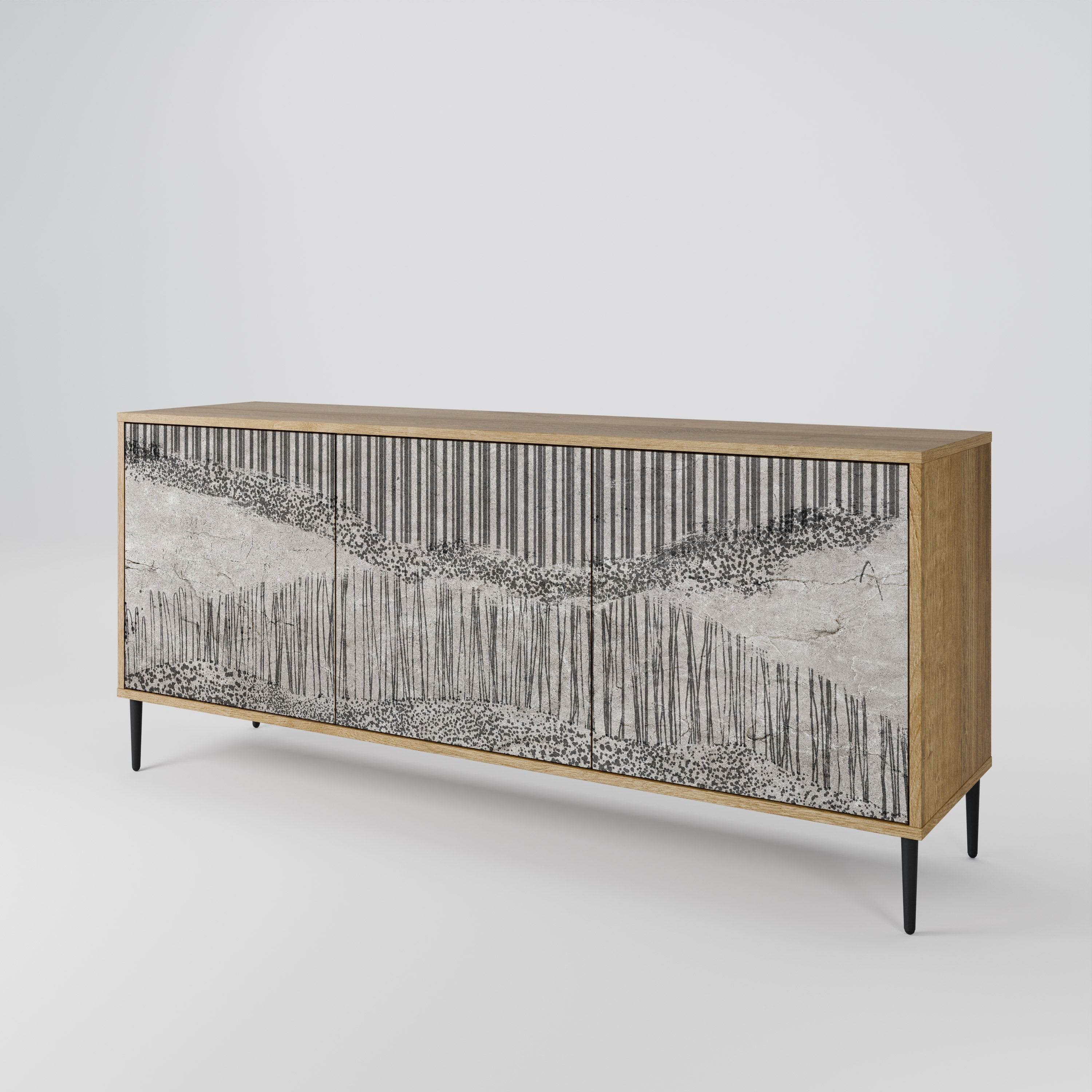 GRAIN LINES 3-türiges Sideboard in Eichenoptik