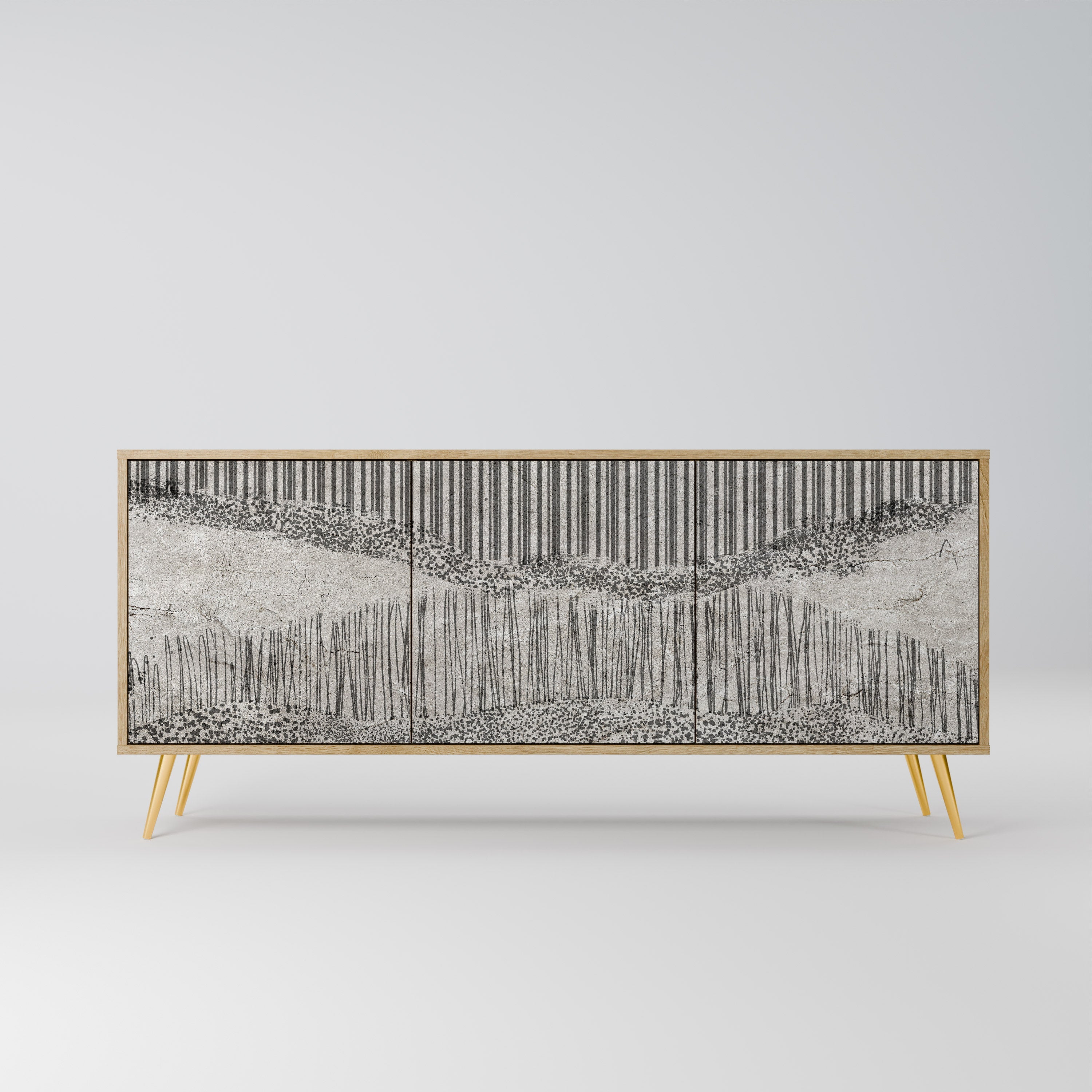 GRAIN LINES 3-türiges Sideboard in Eichenoptik
