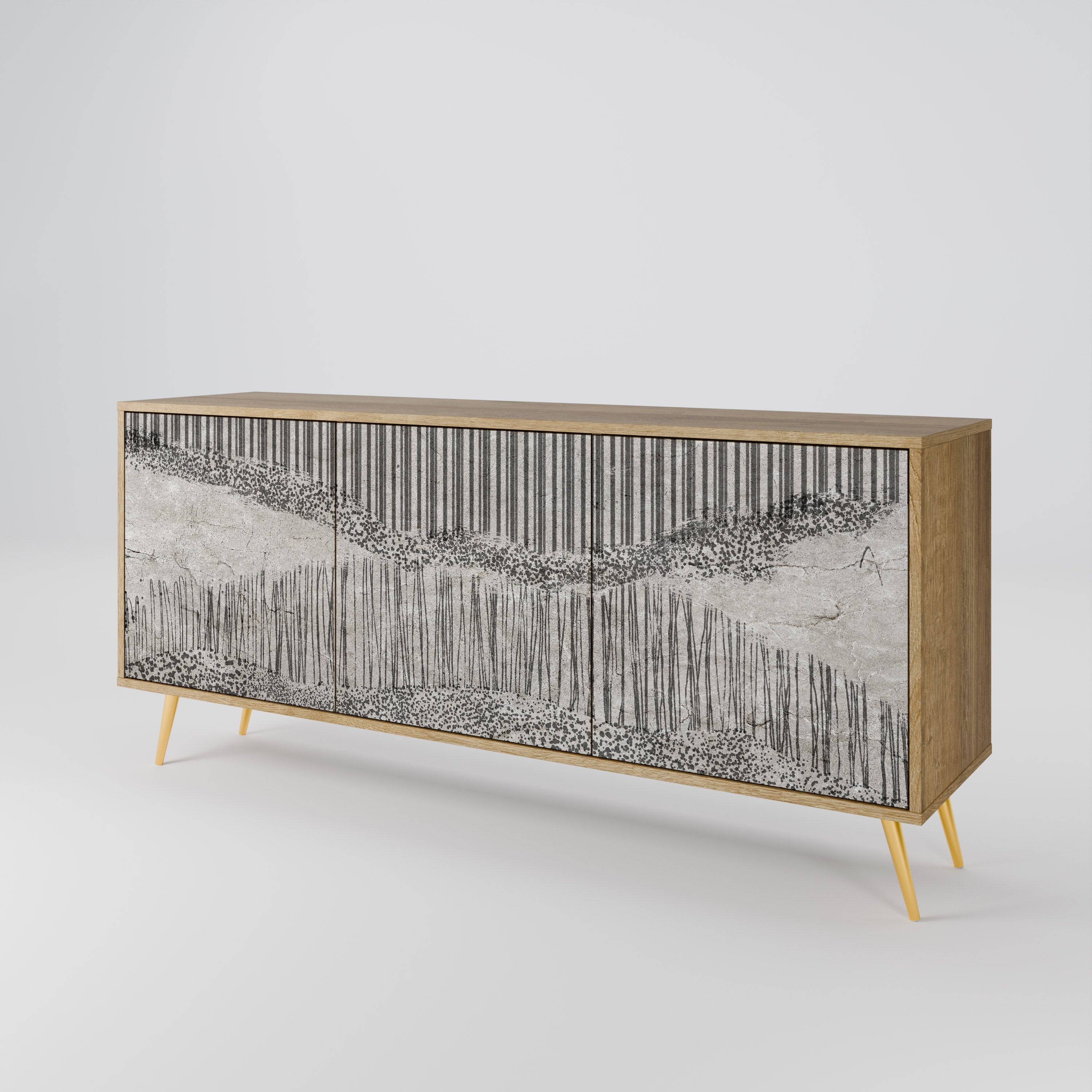 GRAIN LINES 3-türiges Sideboard in Eichenoptik