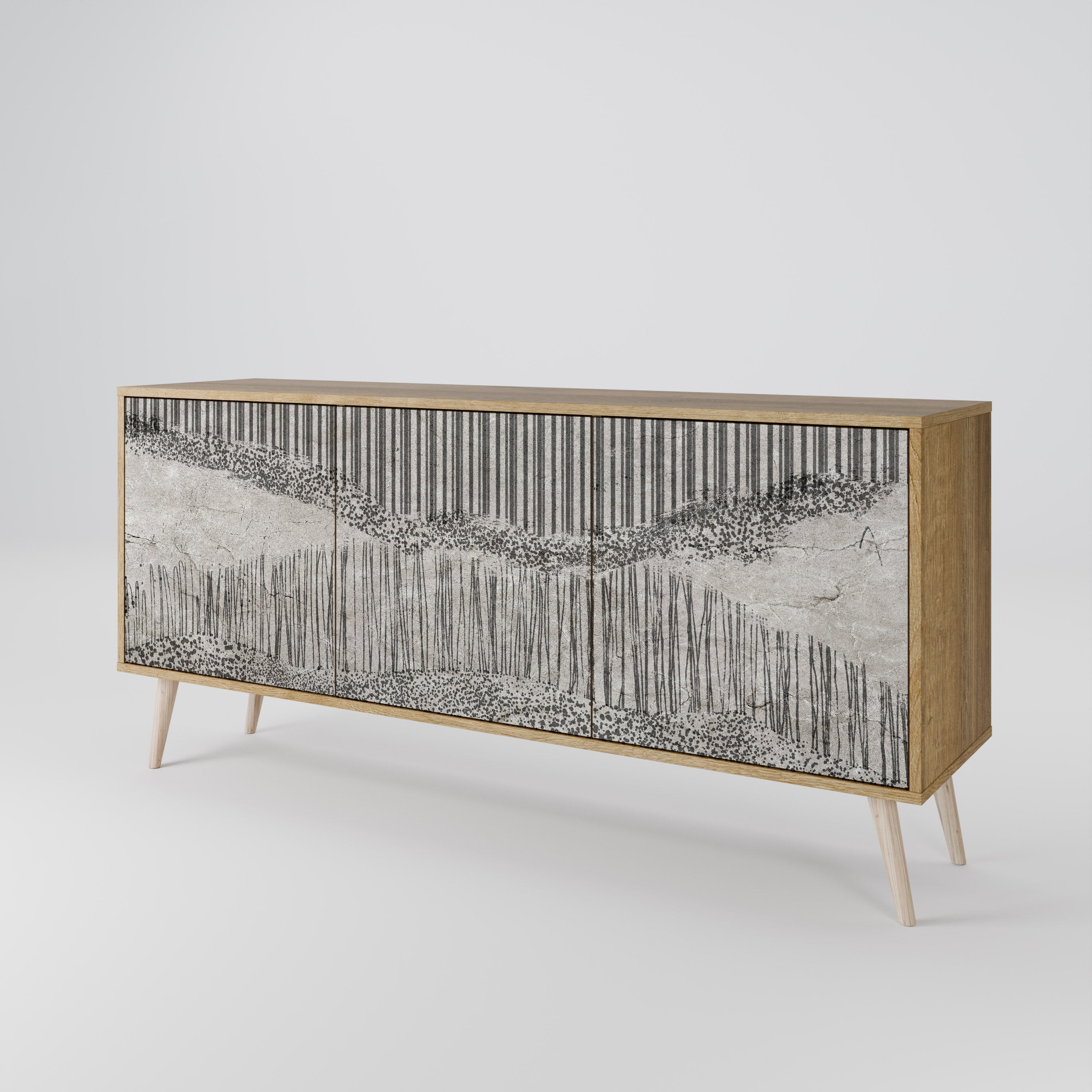 GRAIN LINES 3-türiges Sideboard in Eichenoptik