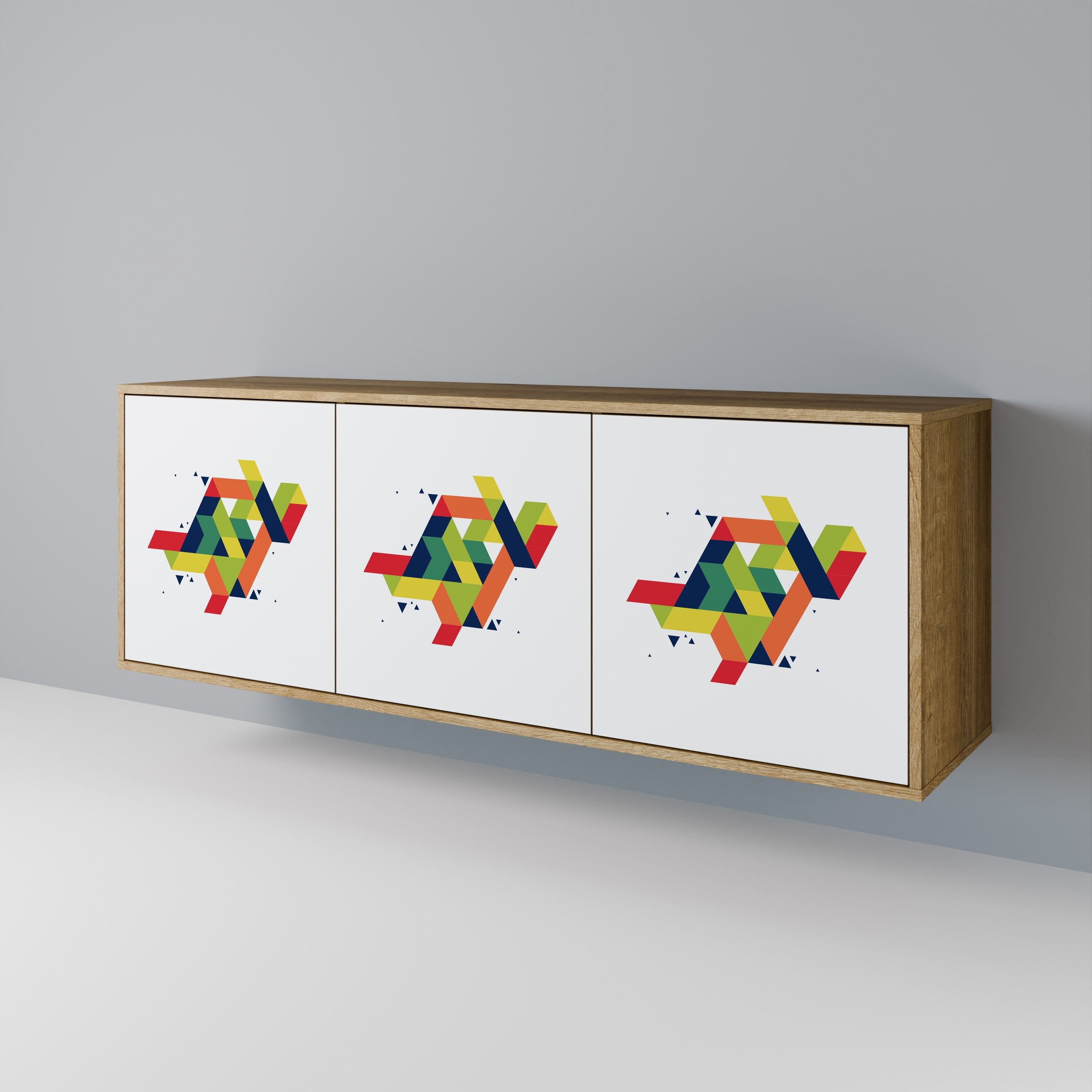 FUTURE SIGN 3-türiges Sideboard in Eichenoptik