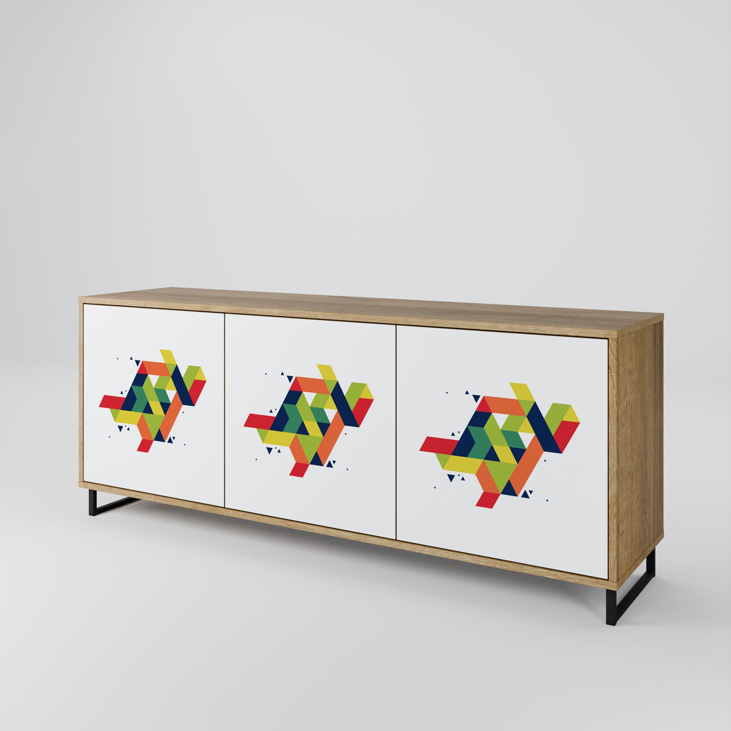 FUTURE SIGN 3-türiges Sideboard in Eichenoptik