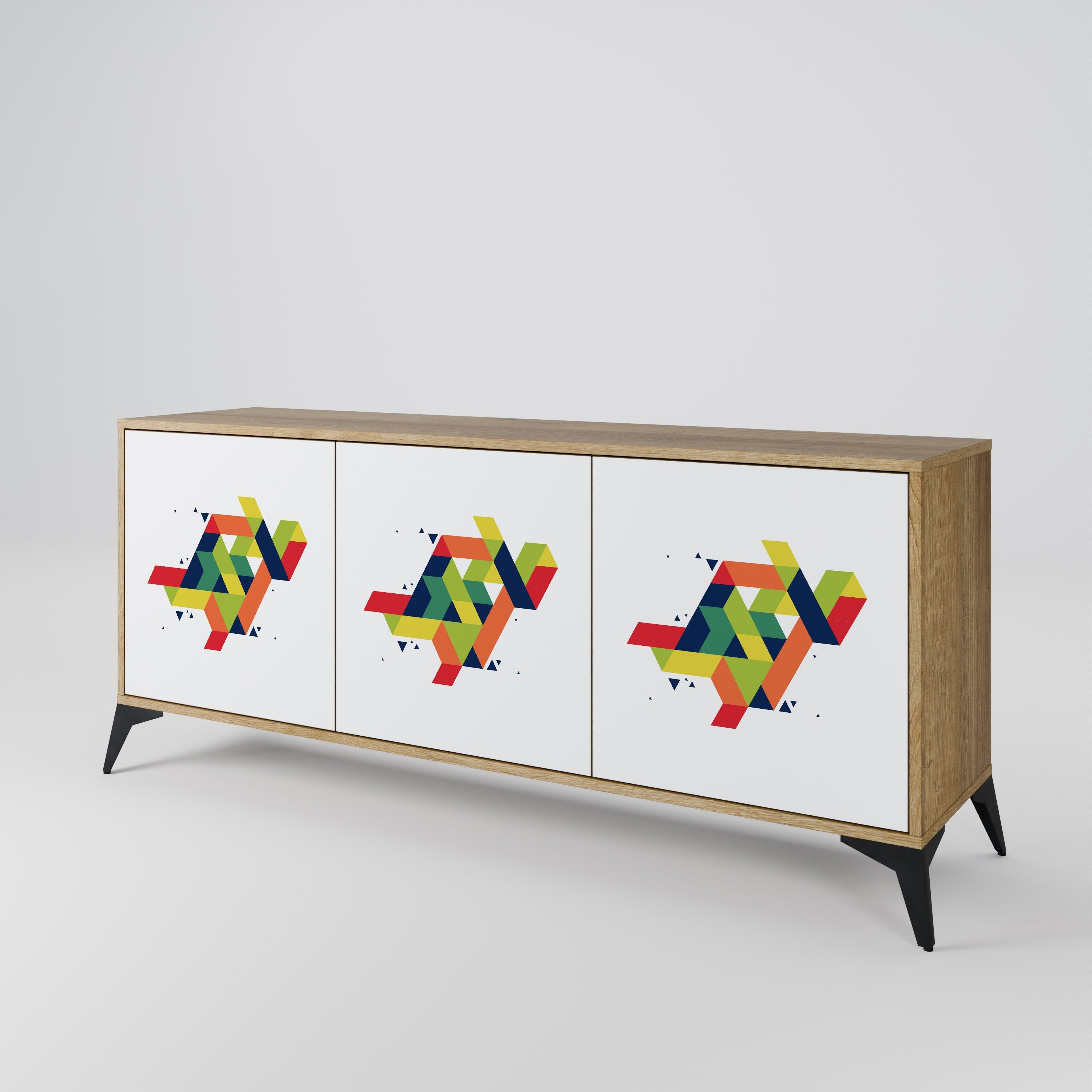 FUTURE SIGN 3-türiges Sideboard in Eichenoptik
