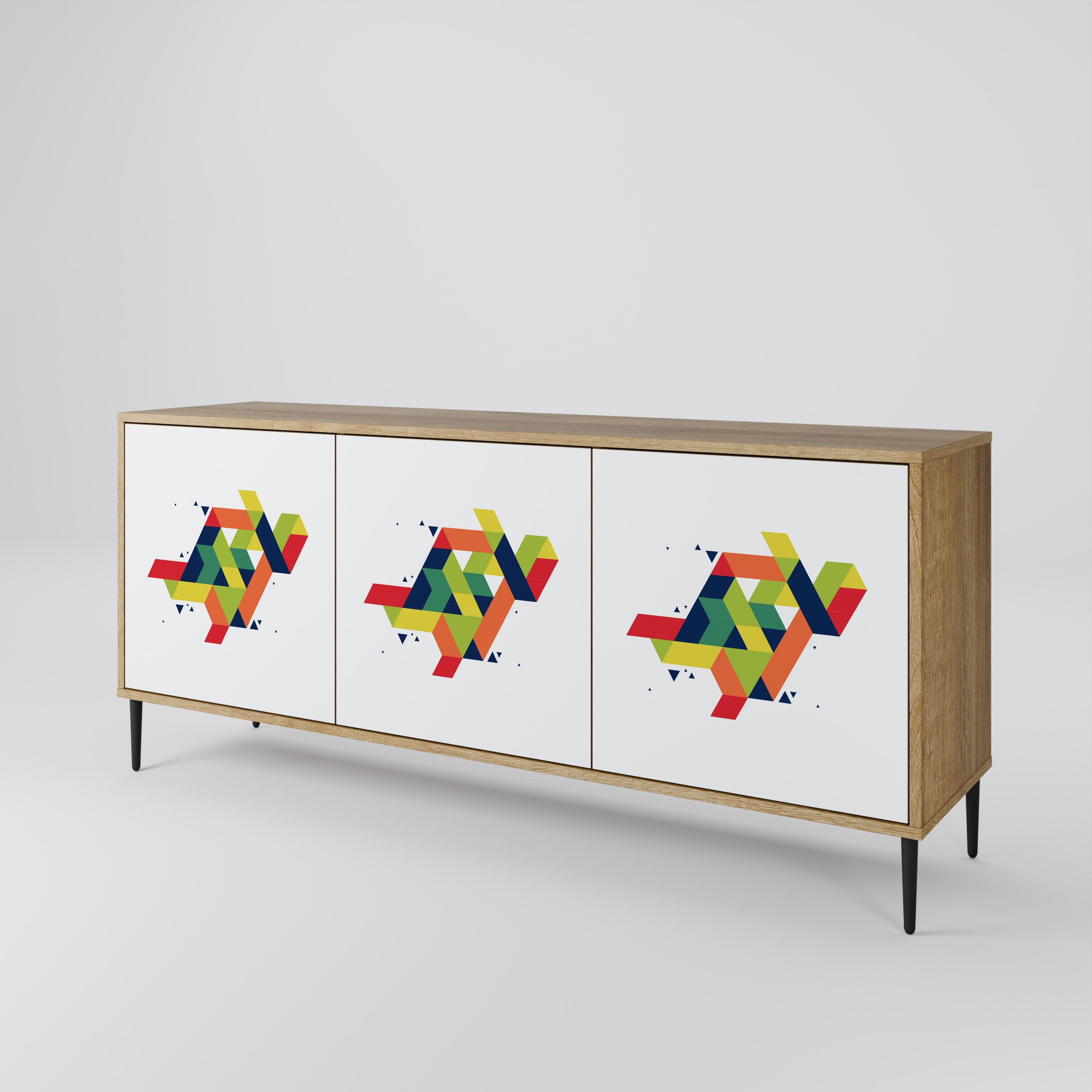 FUTURE SIGN 3-türiges Sideboard in Eichenoptik