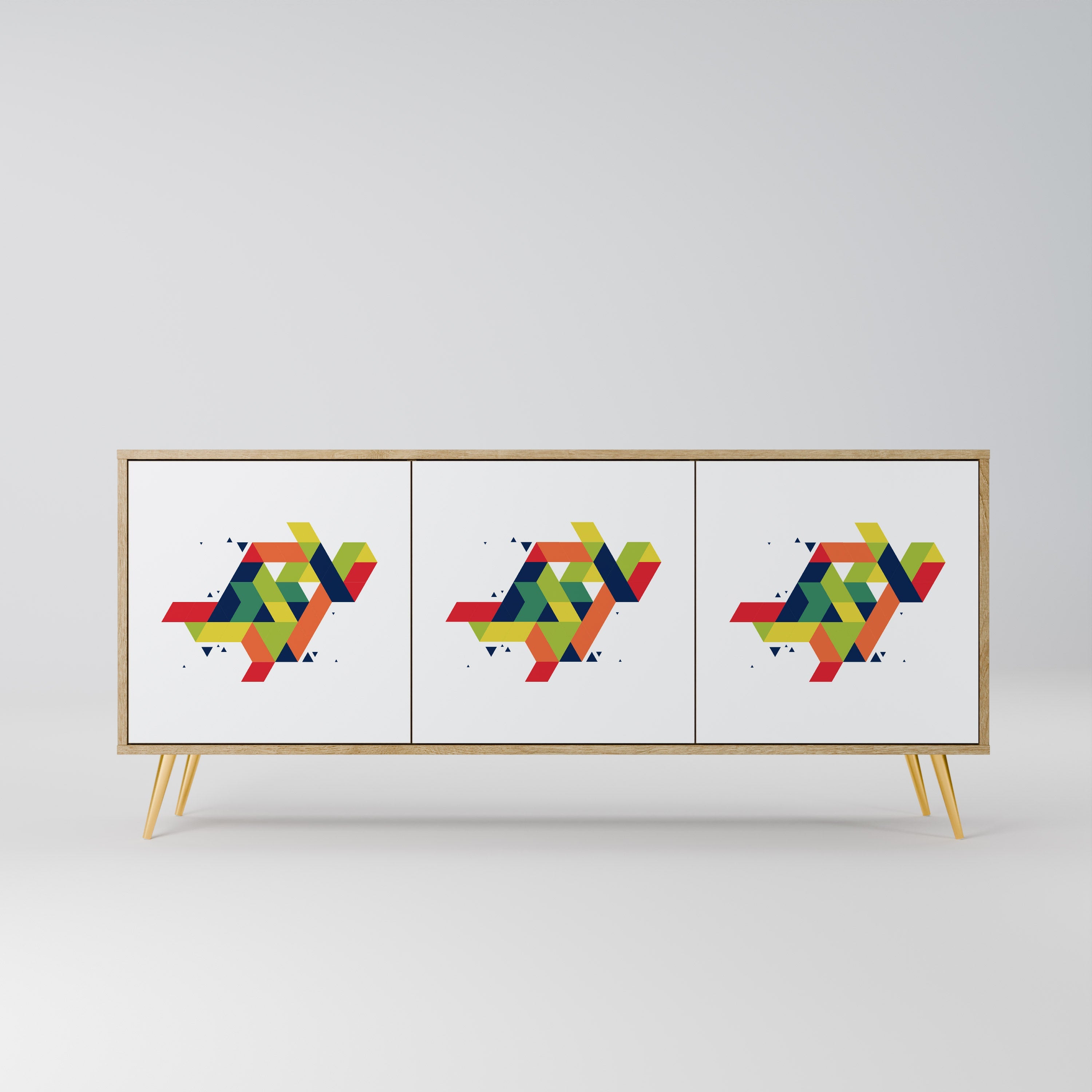 FUTURE SIGN 3-türiges Sideboard in Eichenoptik