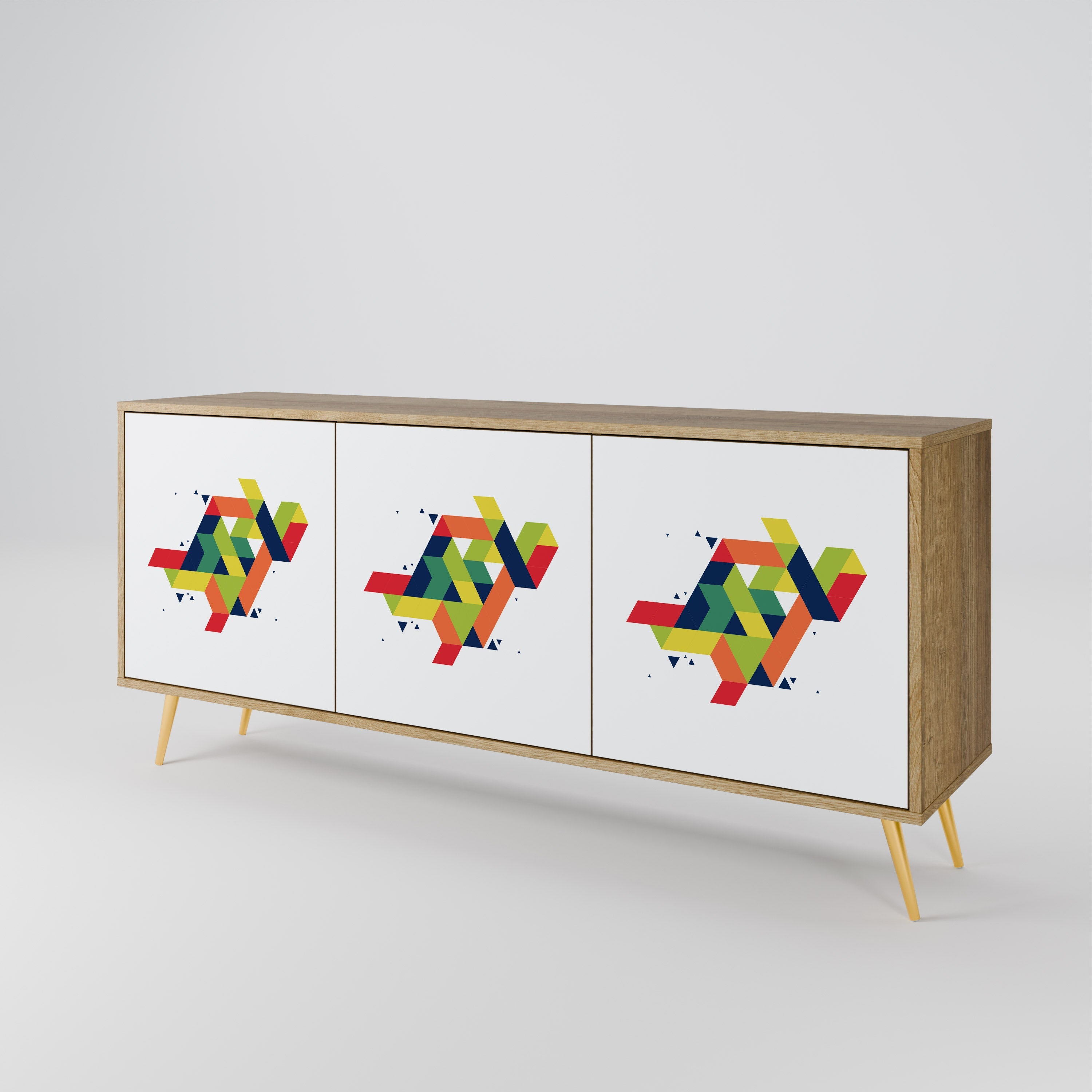 FUTURE SIGN 3-türiges Sideboard in Eichenoptik