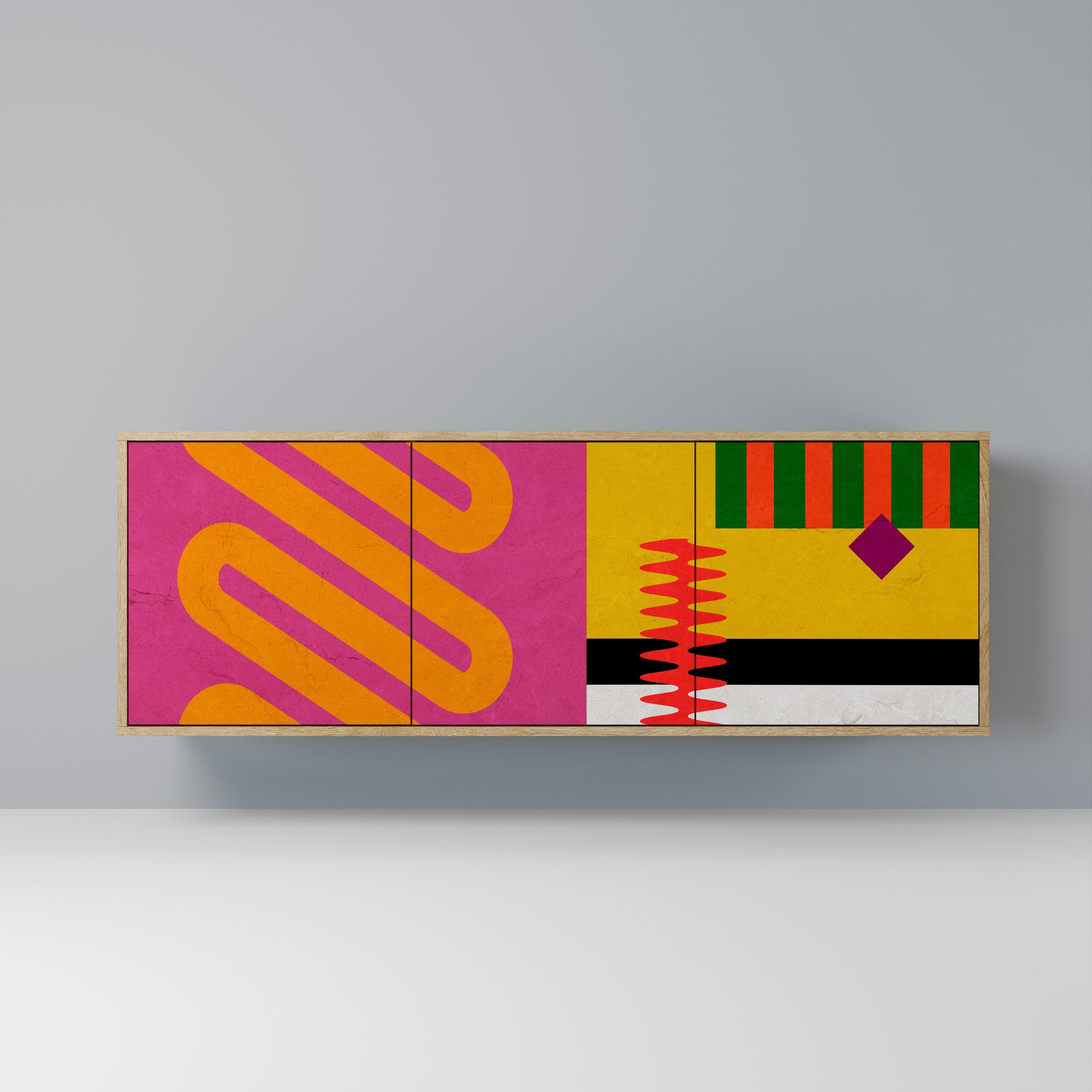 VIVID ART 3-türiges Sideboard in Eichenoptik