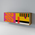 VIVID ART Sideboard mit 3 Türen in Eiche-Optik