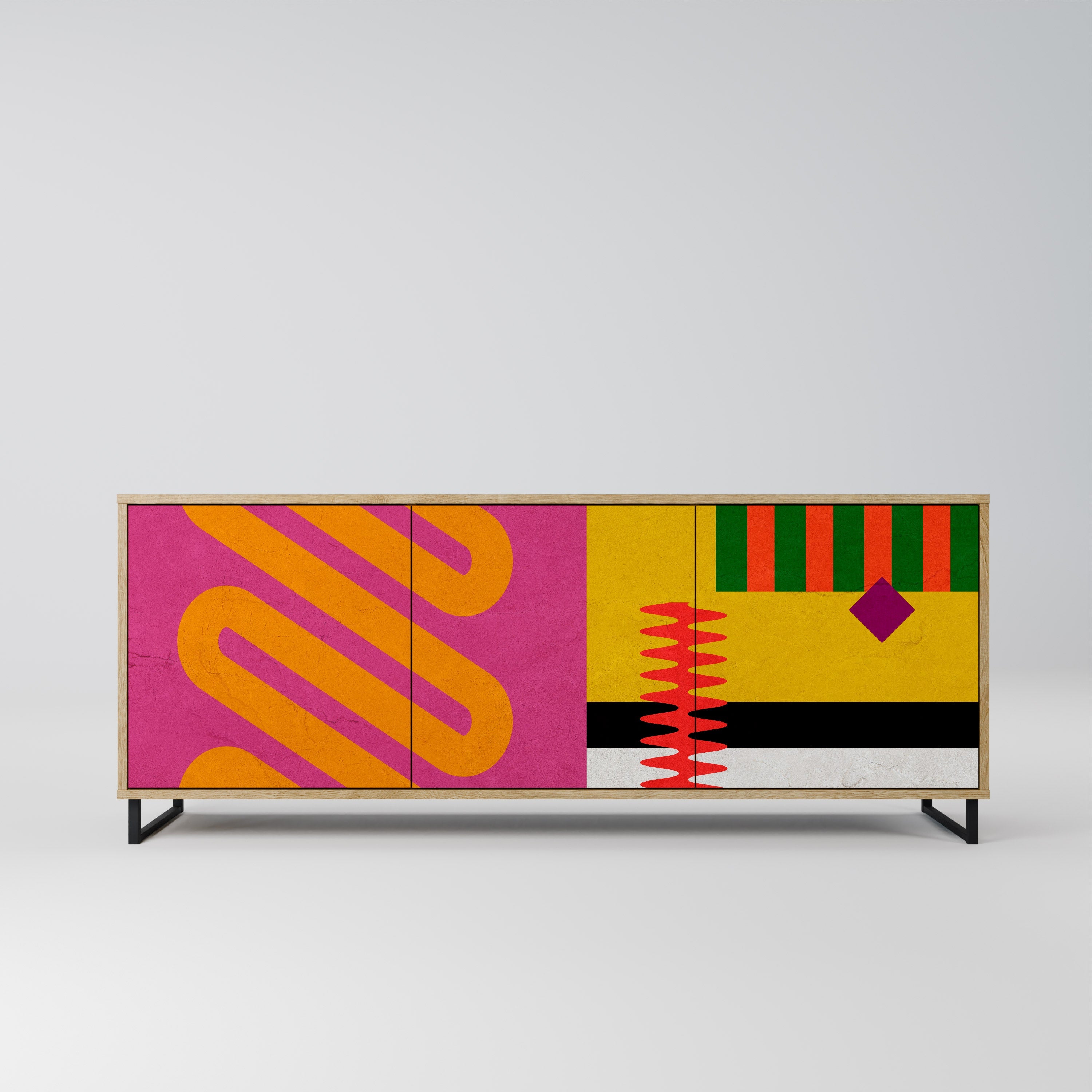 VIVID ART 3-türiges Sideboard in Eichenoptik