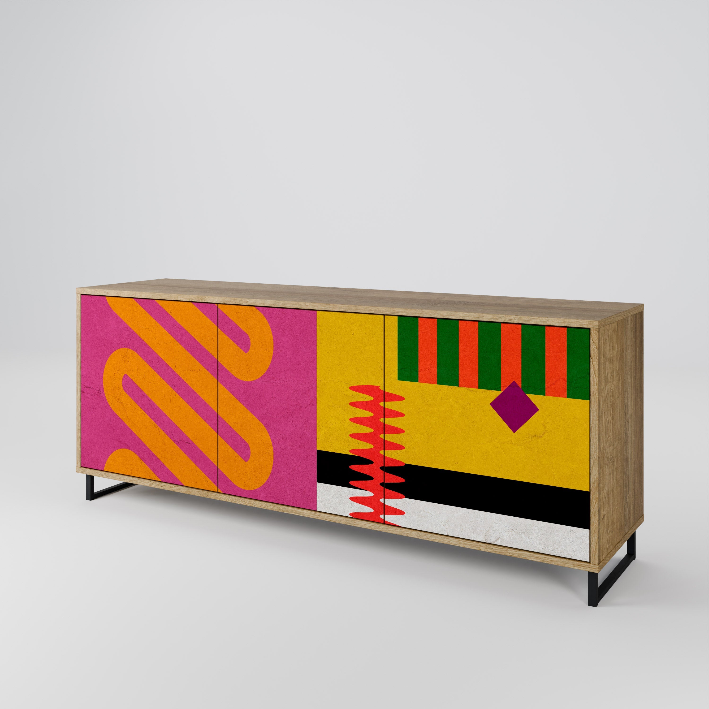 VIVID ART 3-türiges Sideboard in Eichenoptik