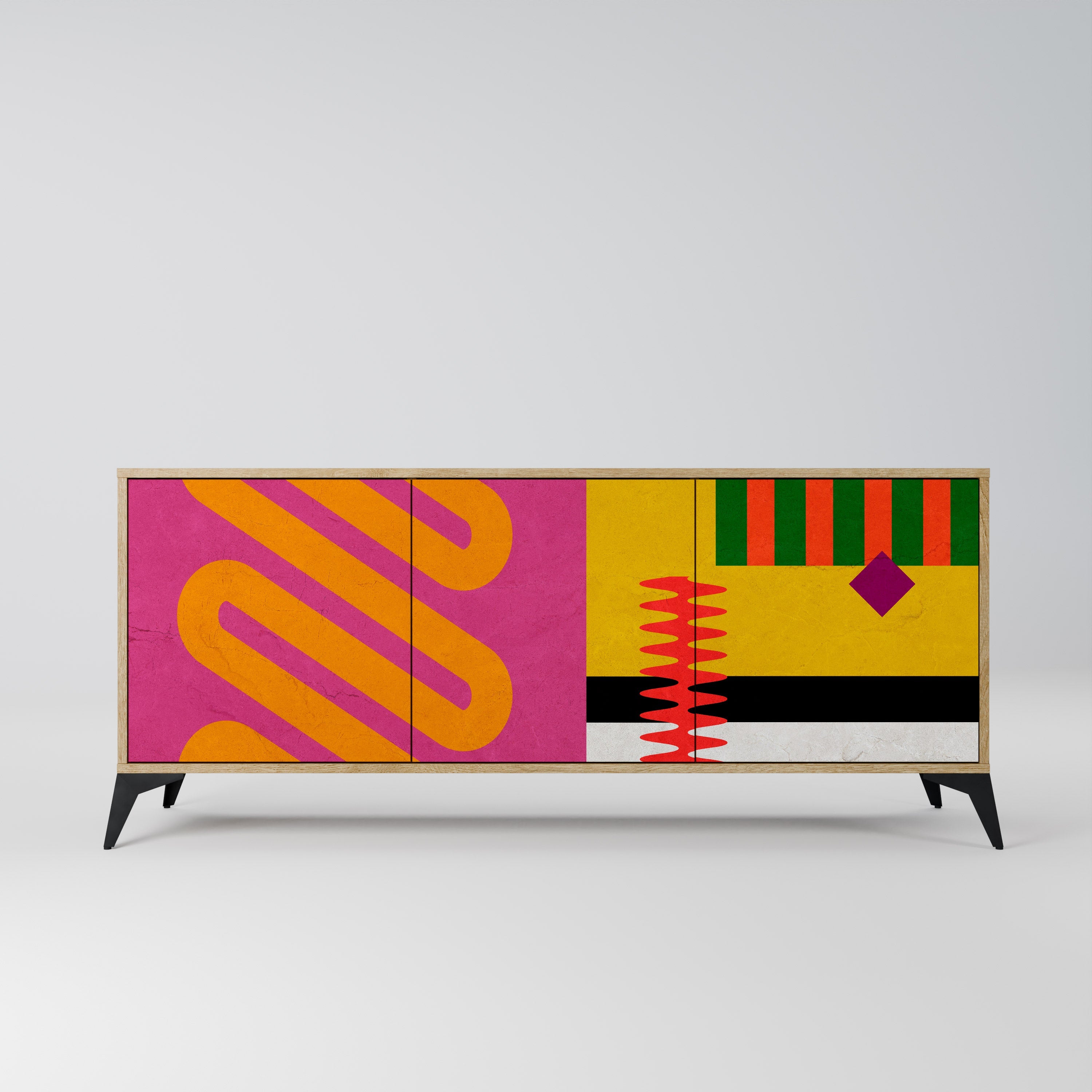 VIVID ART 3-türiges Sideboard in Eichenoptik