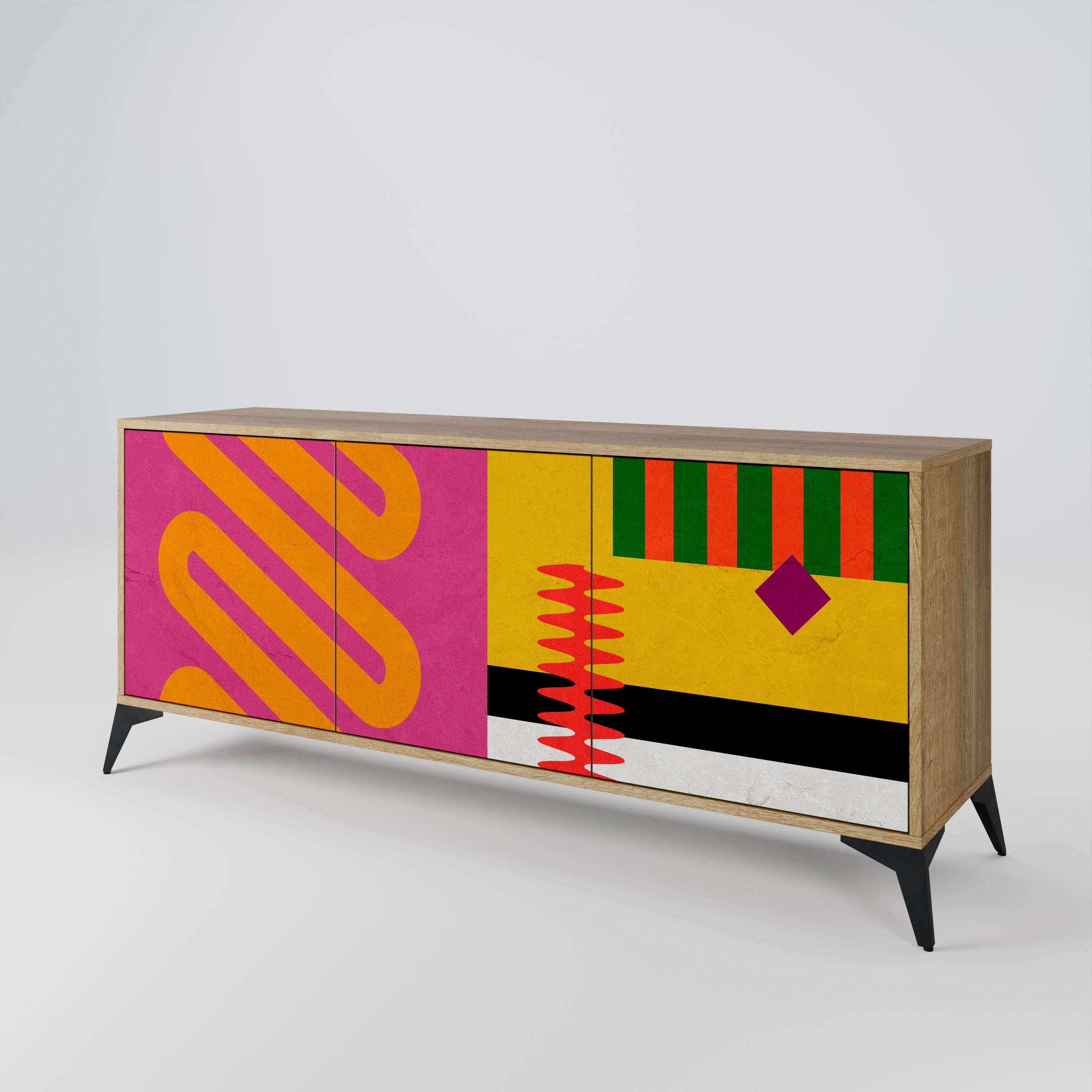 VIVID ART 3-türiges Sideboard in Eichenoptik
