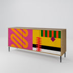 VIVID ART Sideboard mit 3 Türen in Eiche-Optik