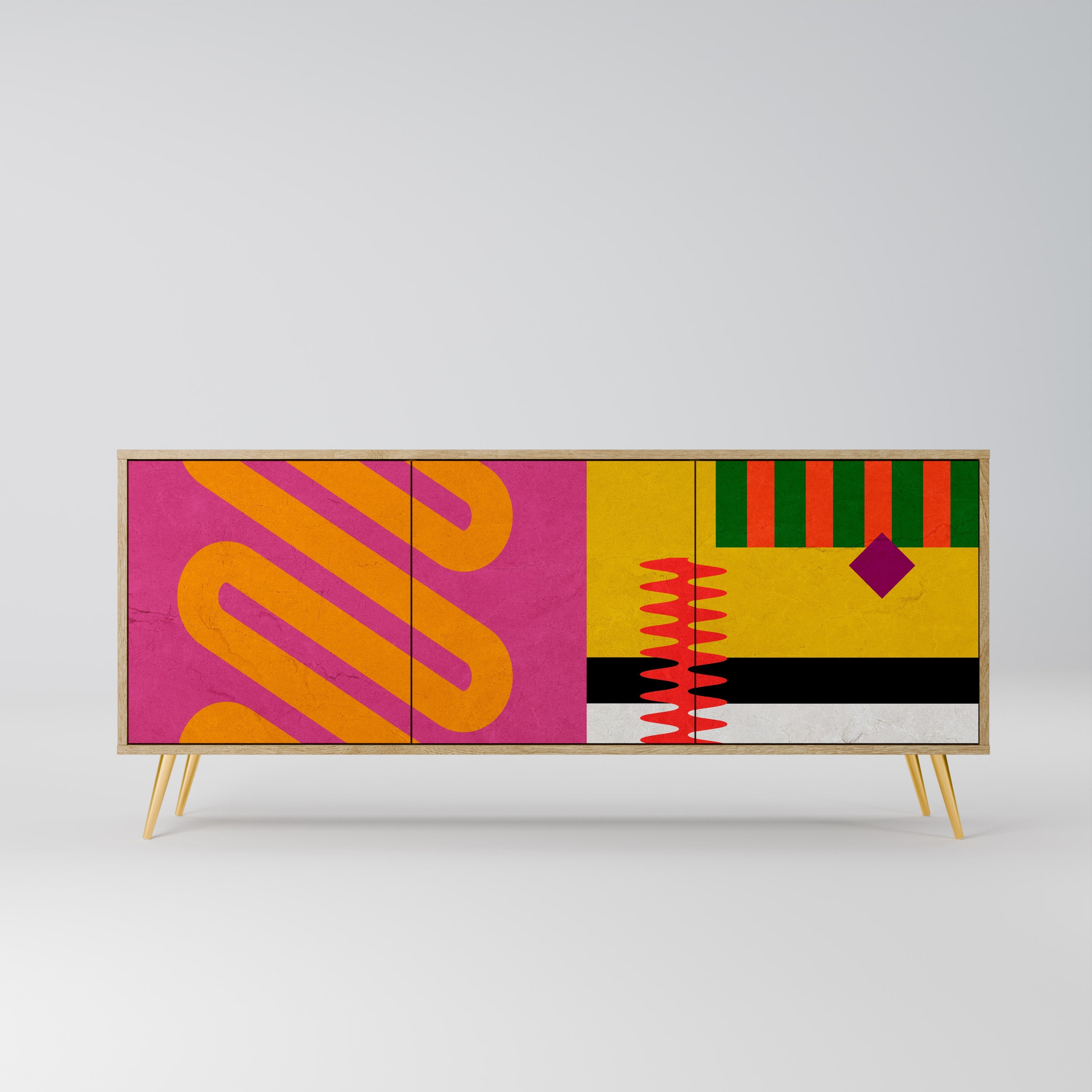 VIVID ART 3-türiges Sideboard in Eichenoptik