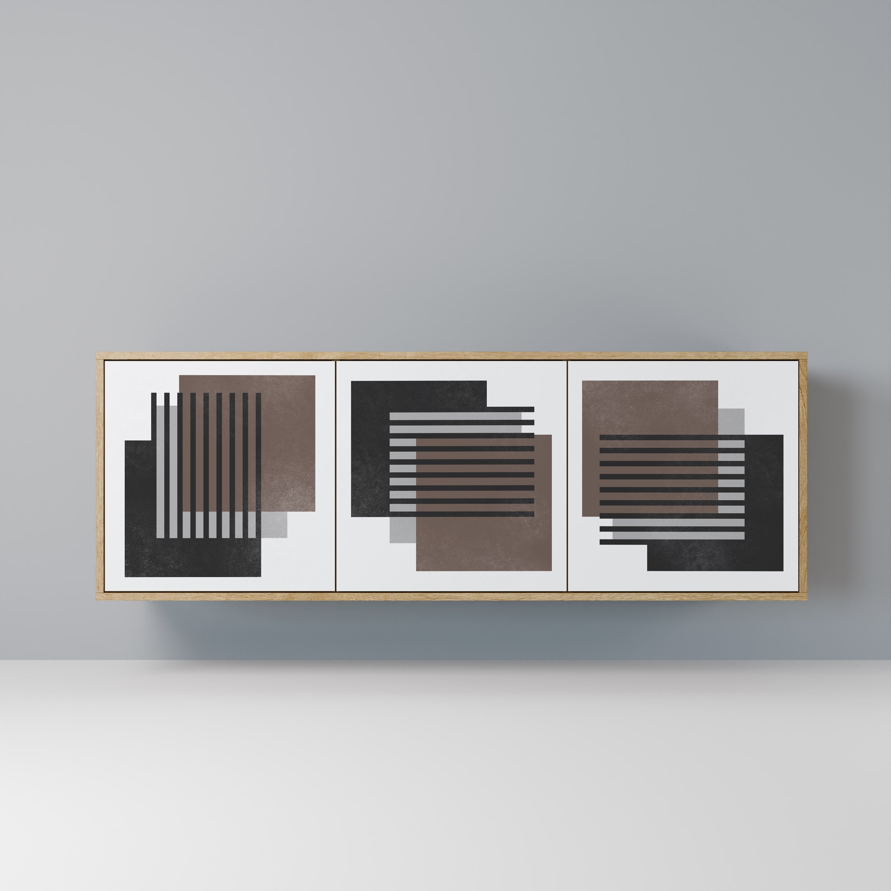 SHADOW SYNCHRONY 3-türiges Sideboard in Eichenoptik