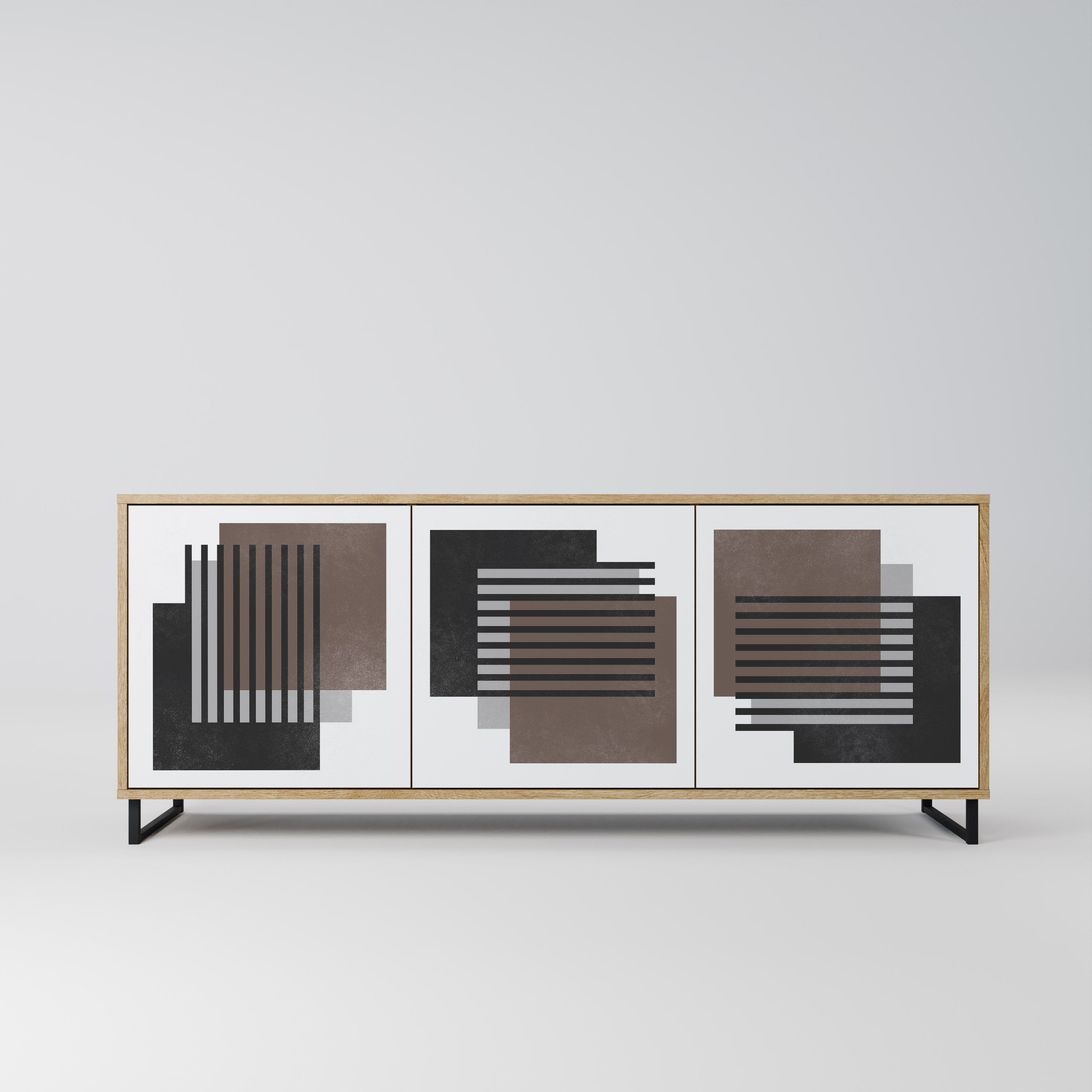 SHADOW SYNCHRONY 3-türiges Sideboard in Eichenoptik