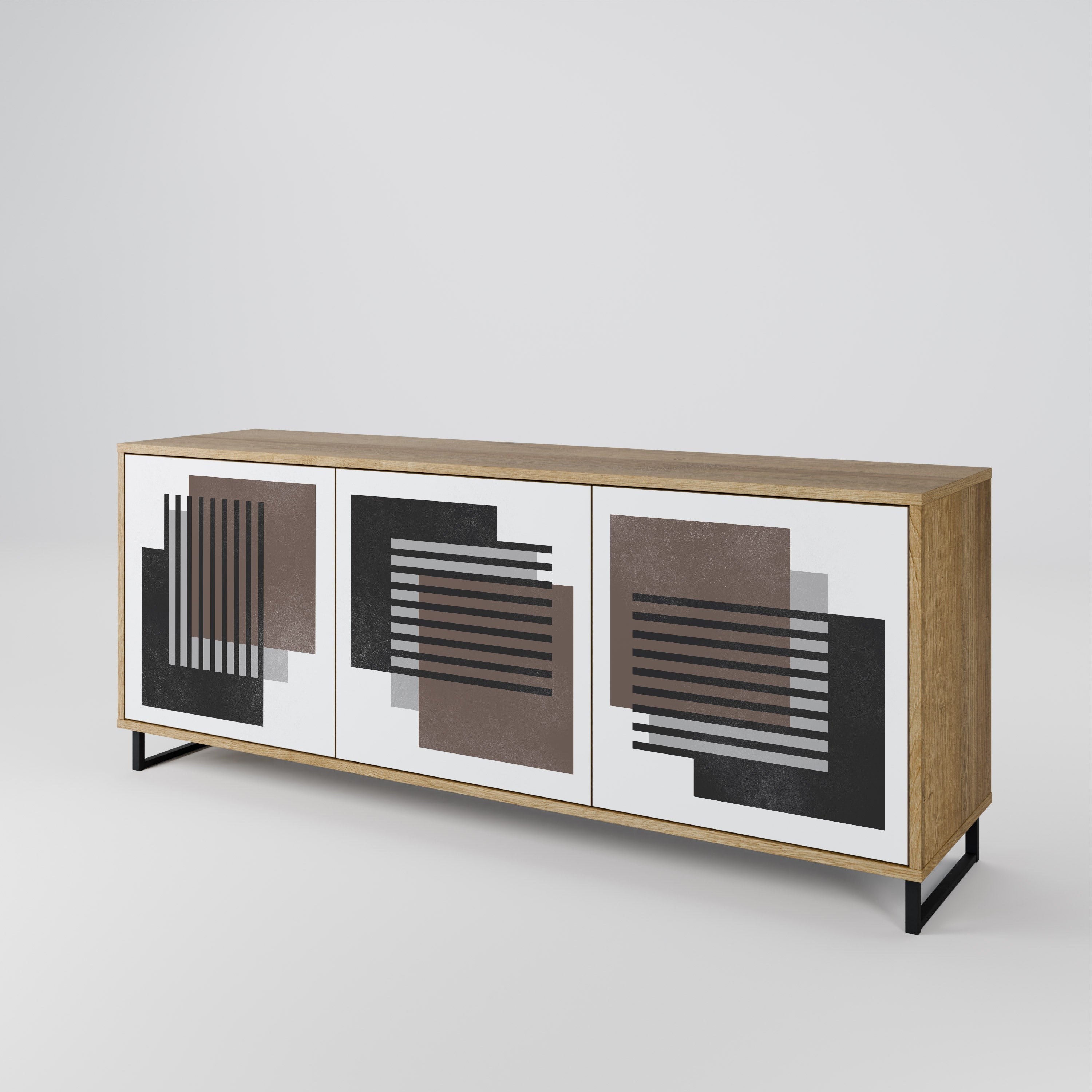 SHADOW SYNCHRONY 3-türiges Sideboard in Eichenoptik