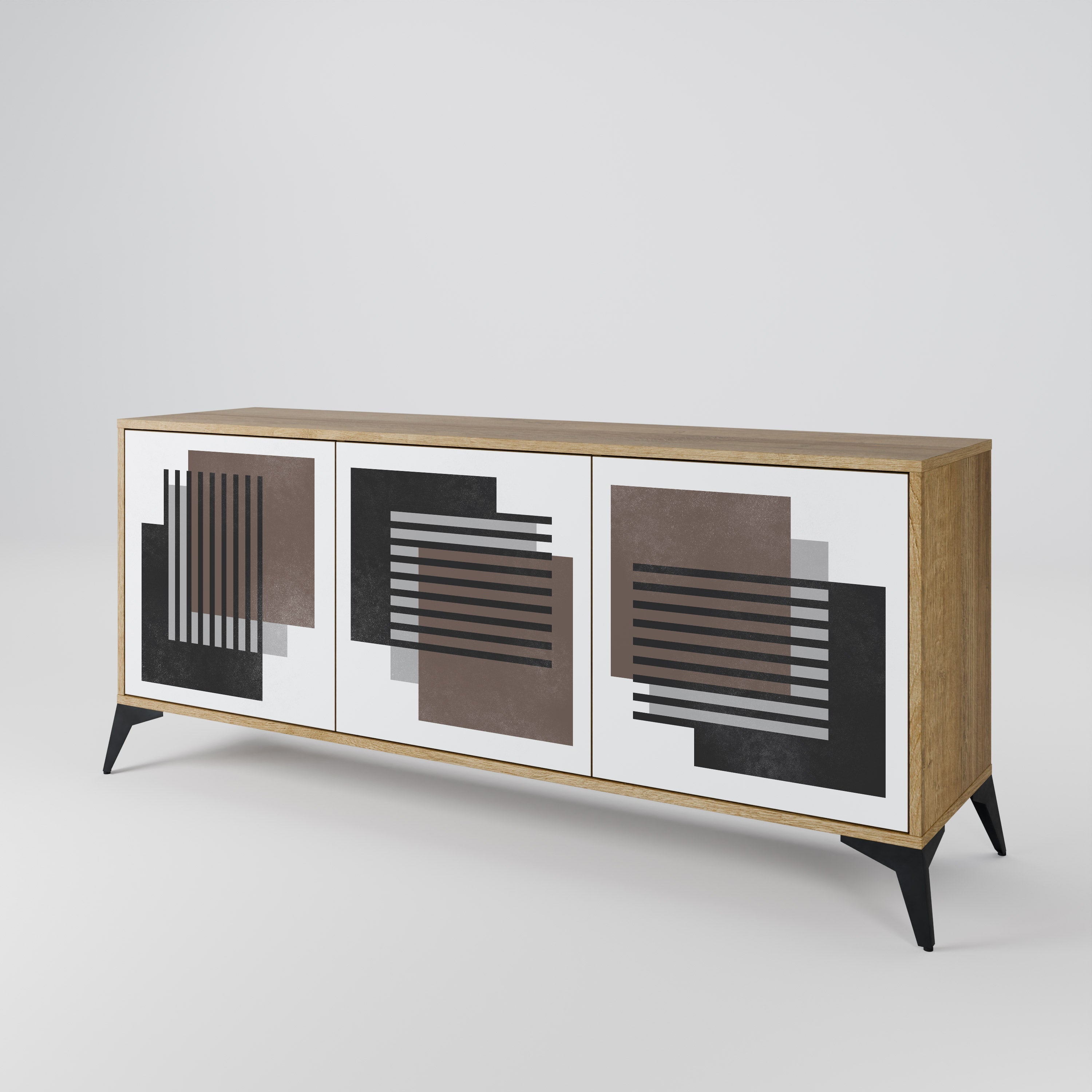 SHADOW SYNCHRONY 3-türiges Sideboard in Eichenoptik