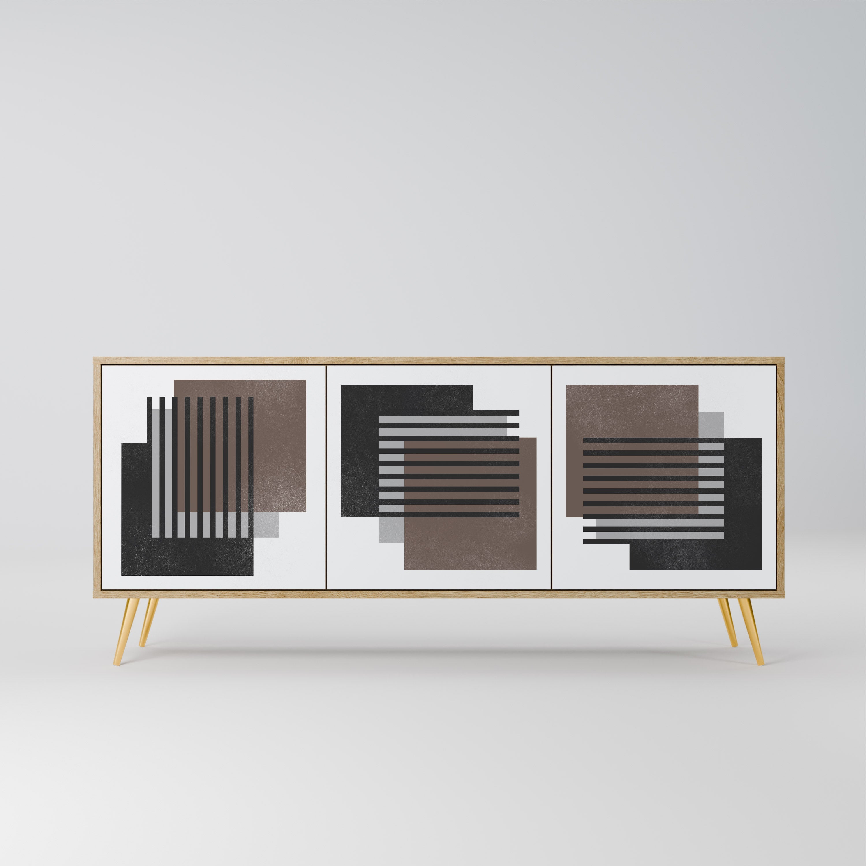 SHADOW SYNCHRONY 3-türiges Sideboard in Eichenoptik