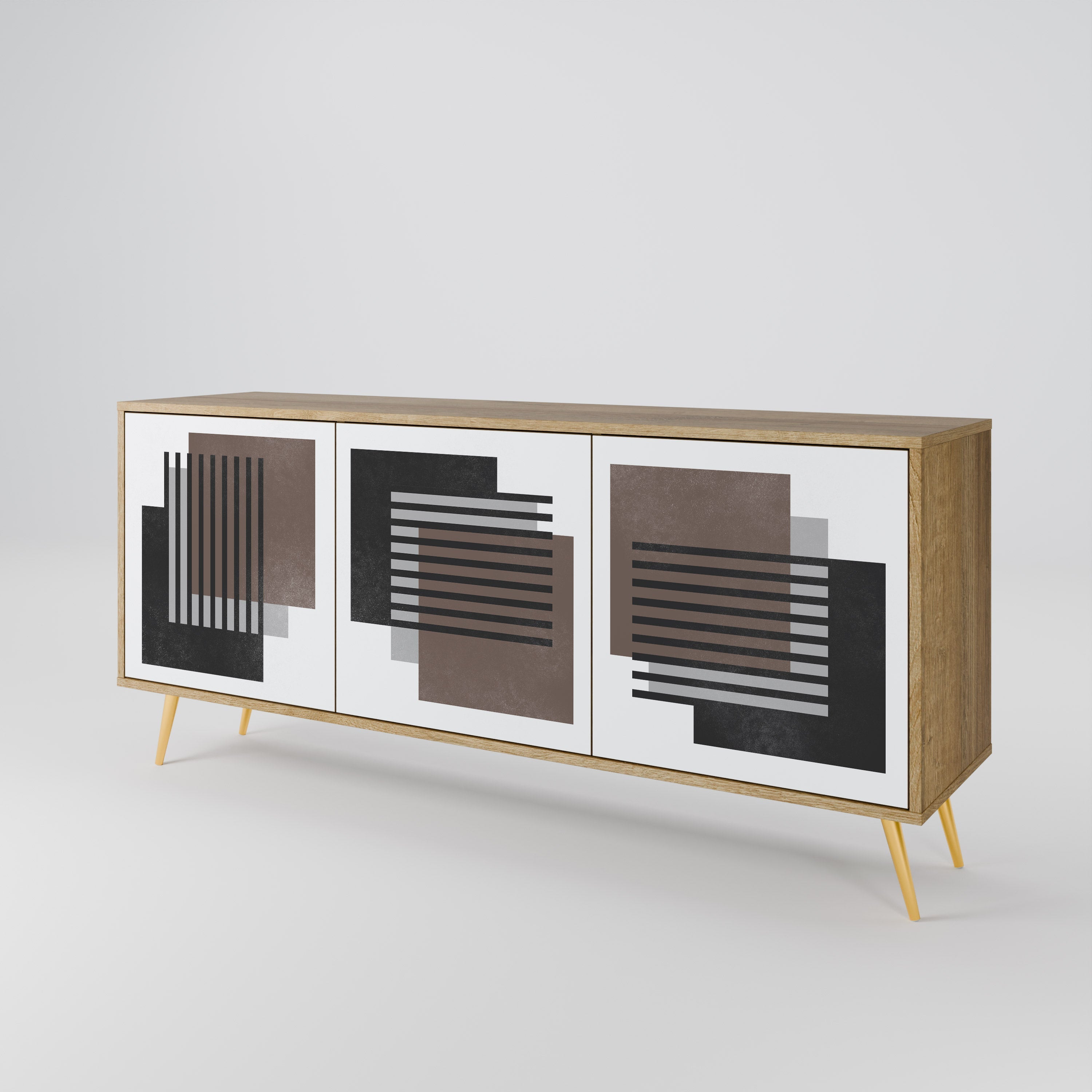 SHADOW SYNCHRONY 3-türiges Sideboard in Eichenoptik