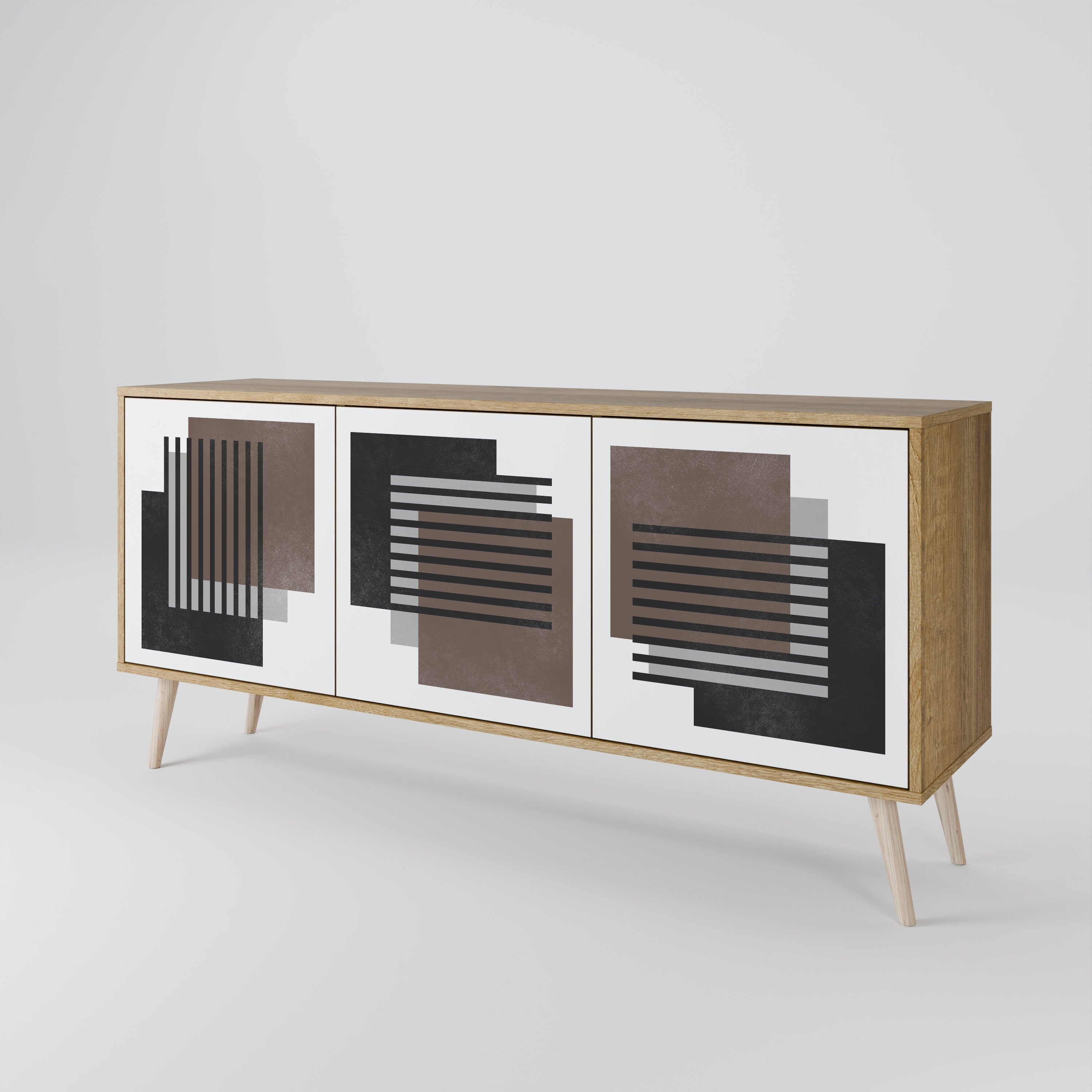SHADOW SYNCHRONY 3-türiges Sideboard in Eichenoptik